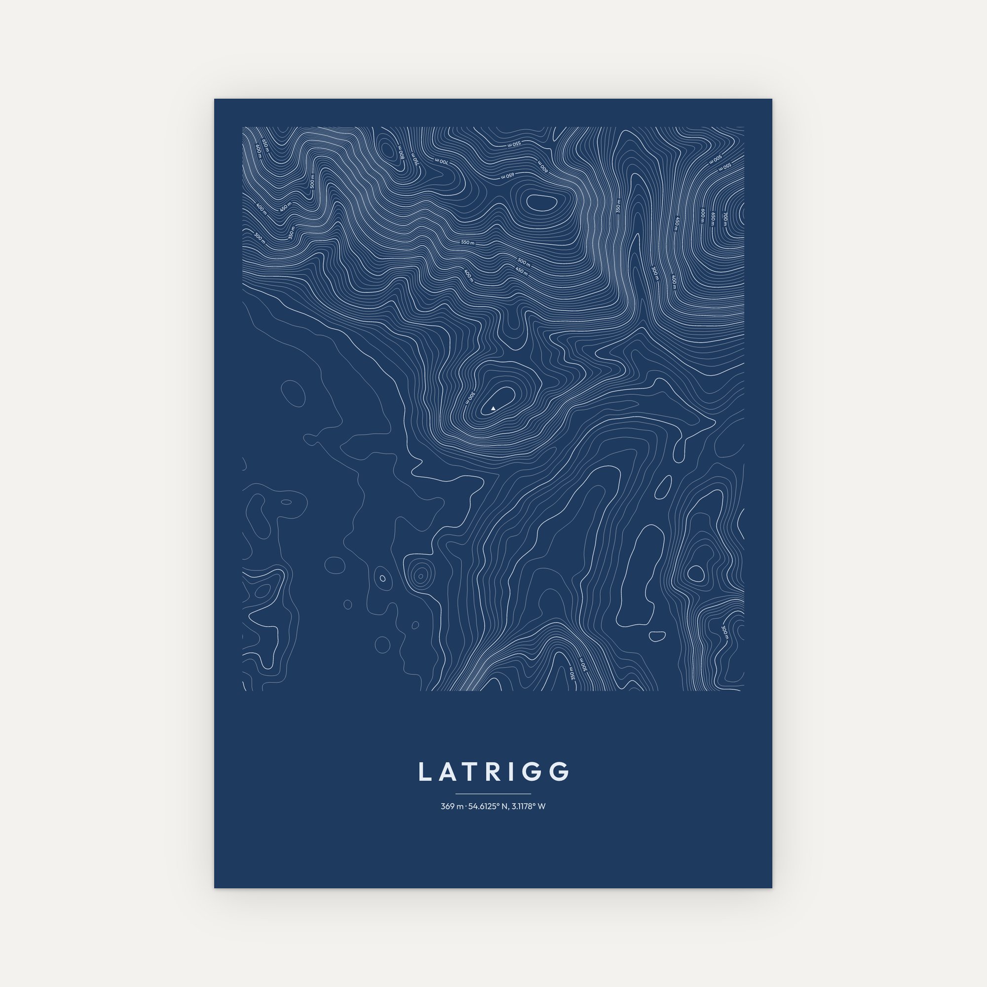 Latrigg Contour Map Print - Image 5