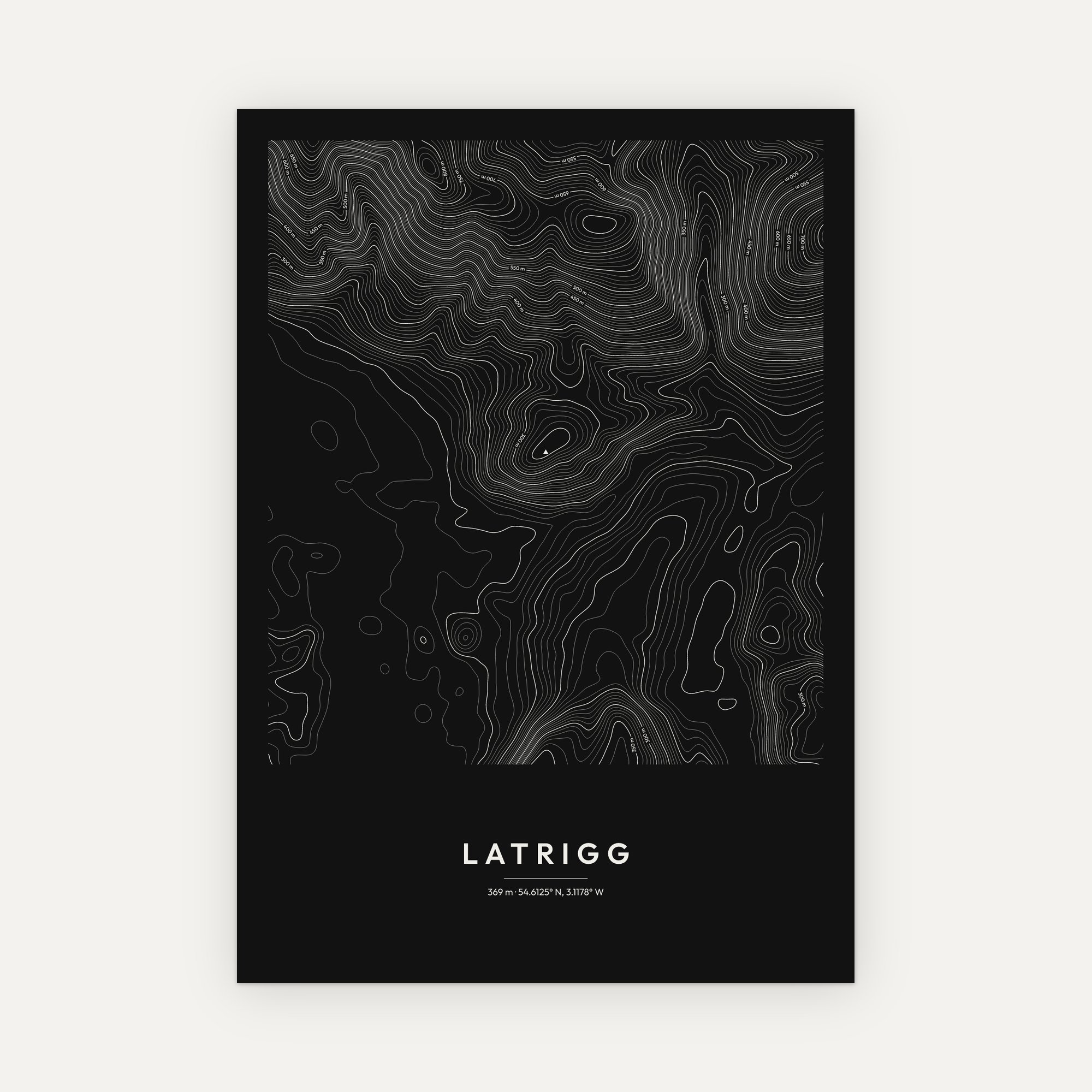 Latrigg Contour Map Print - Image 4