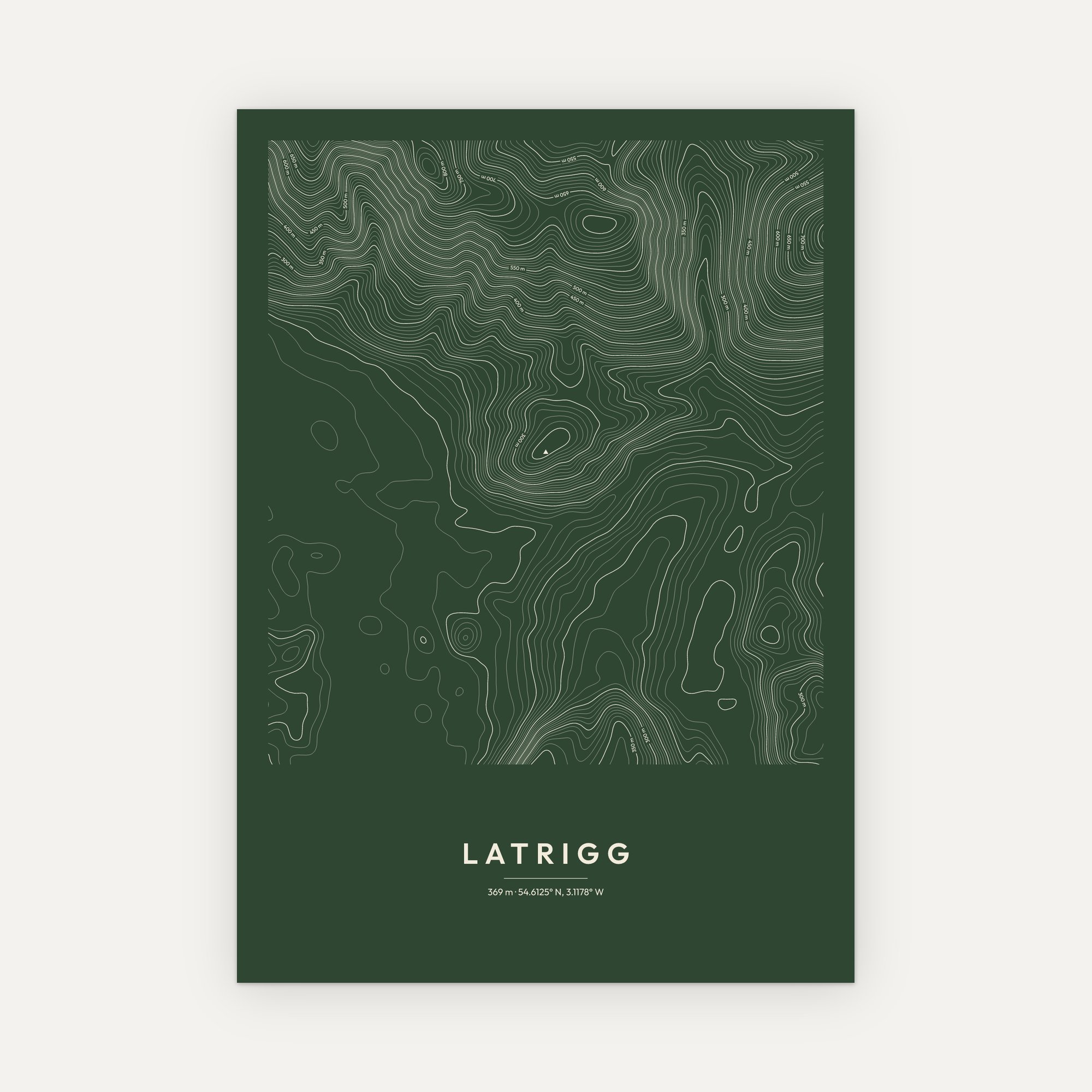 Latrigg Contour Map Print - Image 7