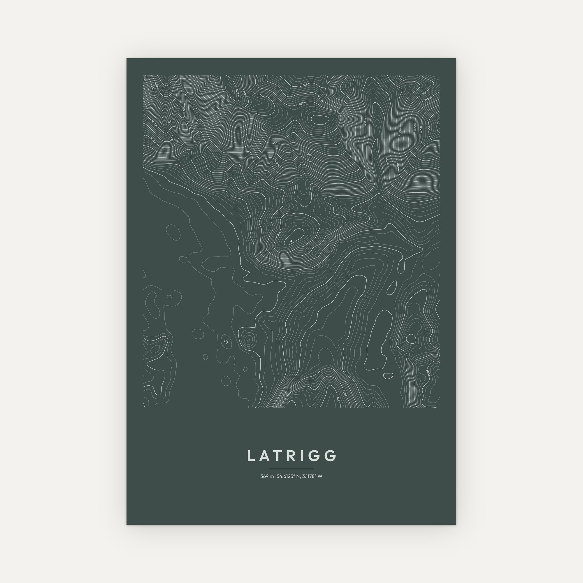 Latrigg Contour Map Print - Image 8