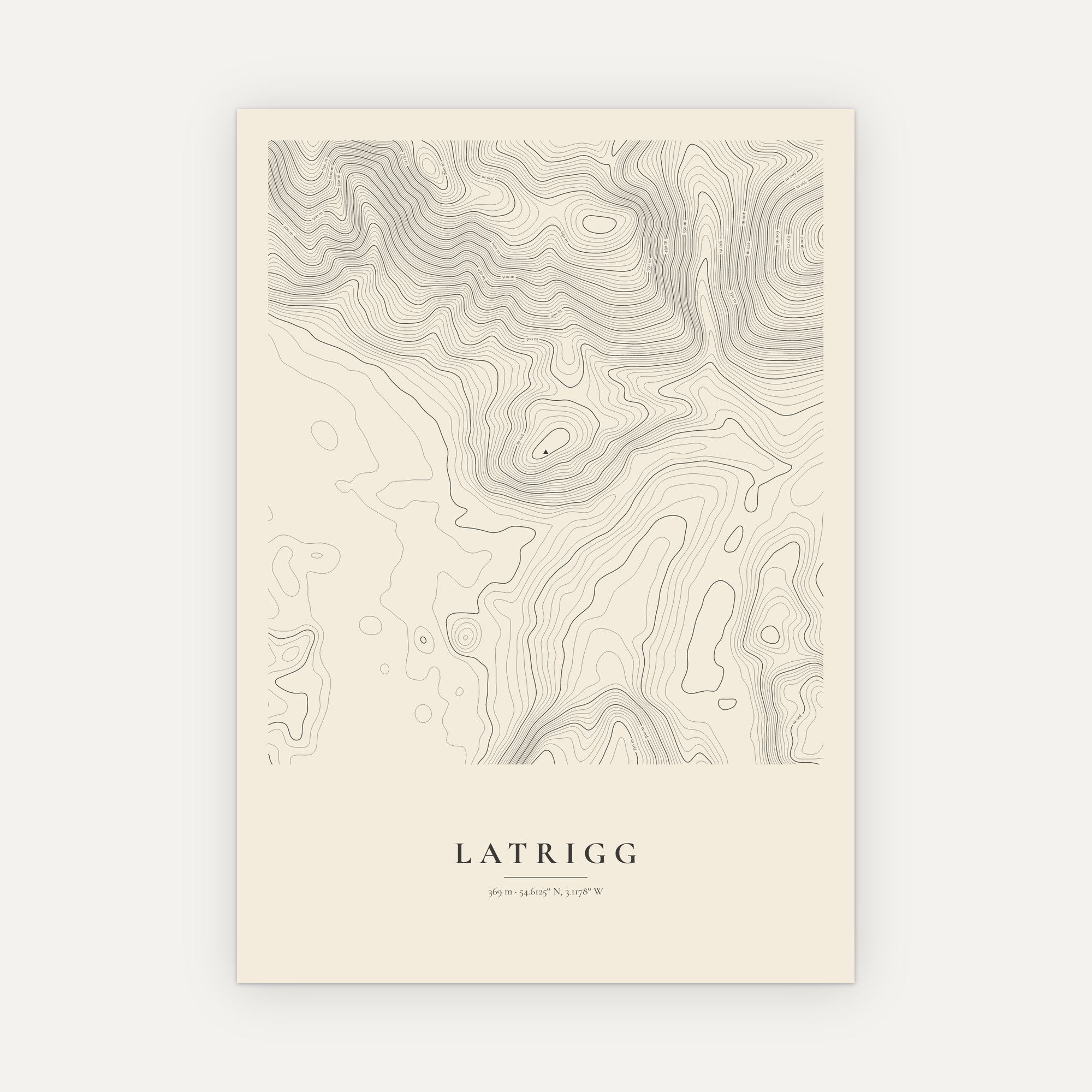 Latrigg Contour Map Print - Image 6