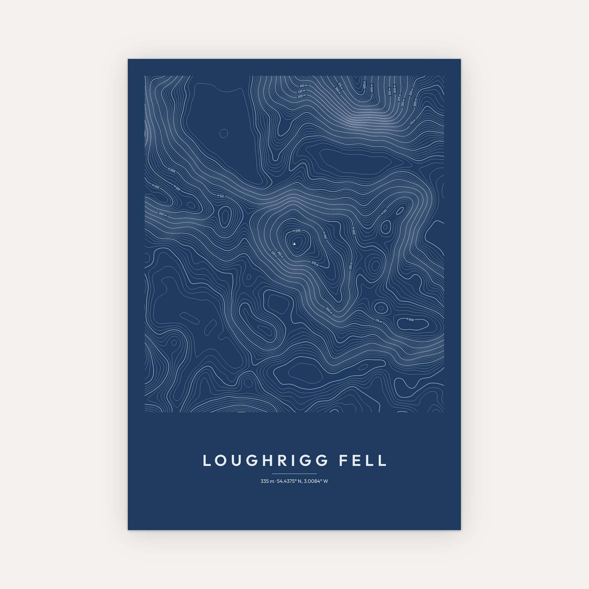 Loughrigg Fell Contour Map Print - Image 5