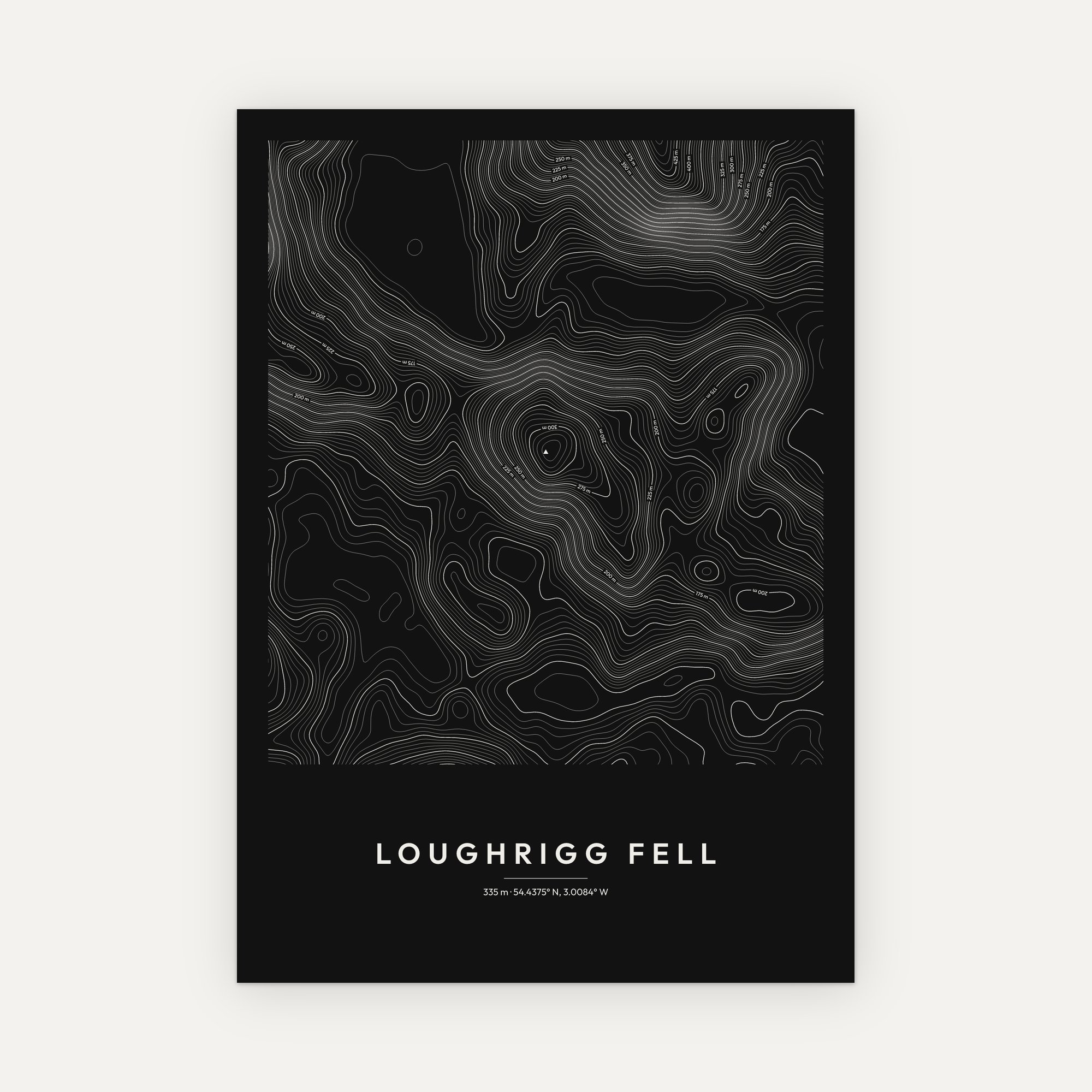 Loughrigg Fell Contour Map Print - Image 4