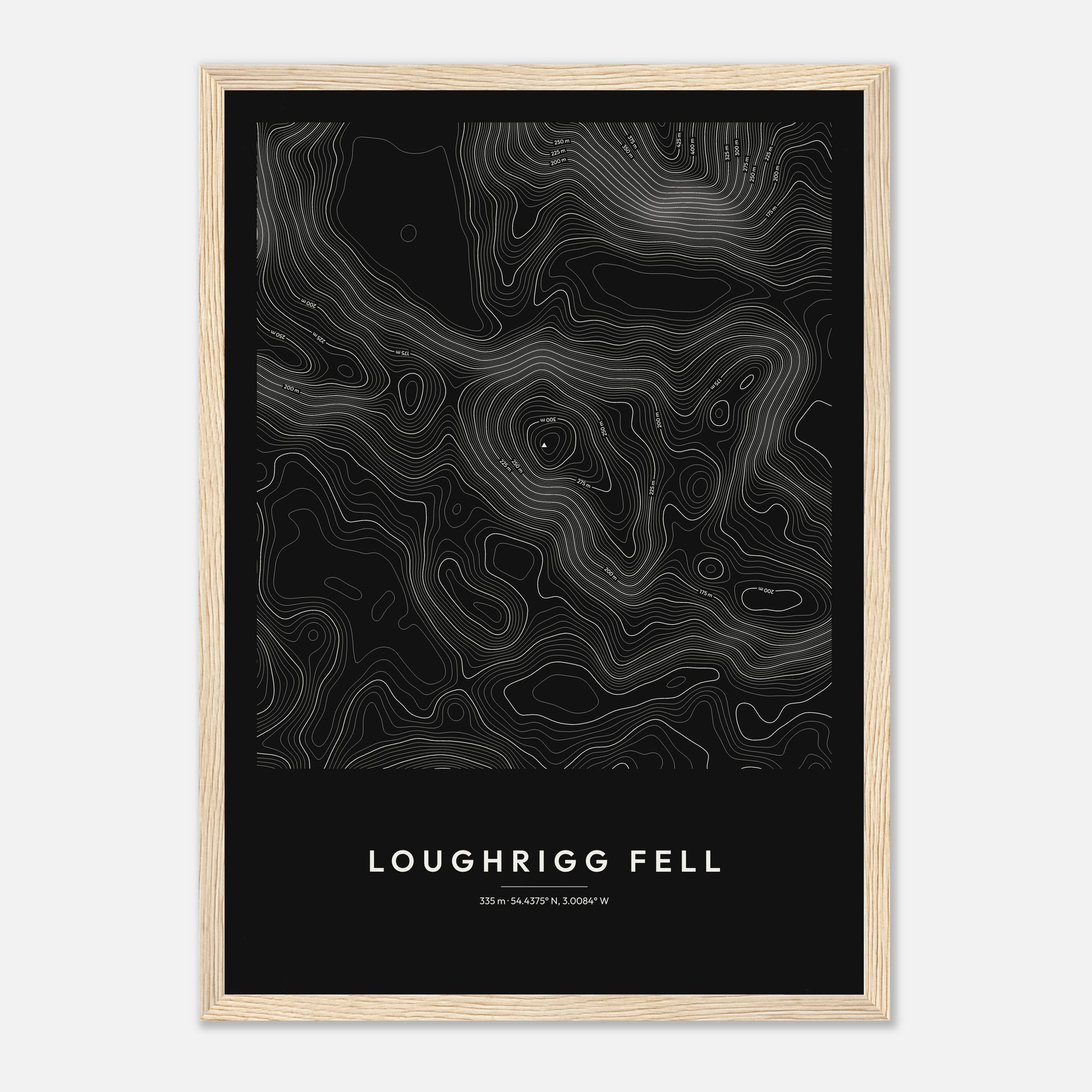 Loughrigg Fell Contour Map Print - Image 2