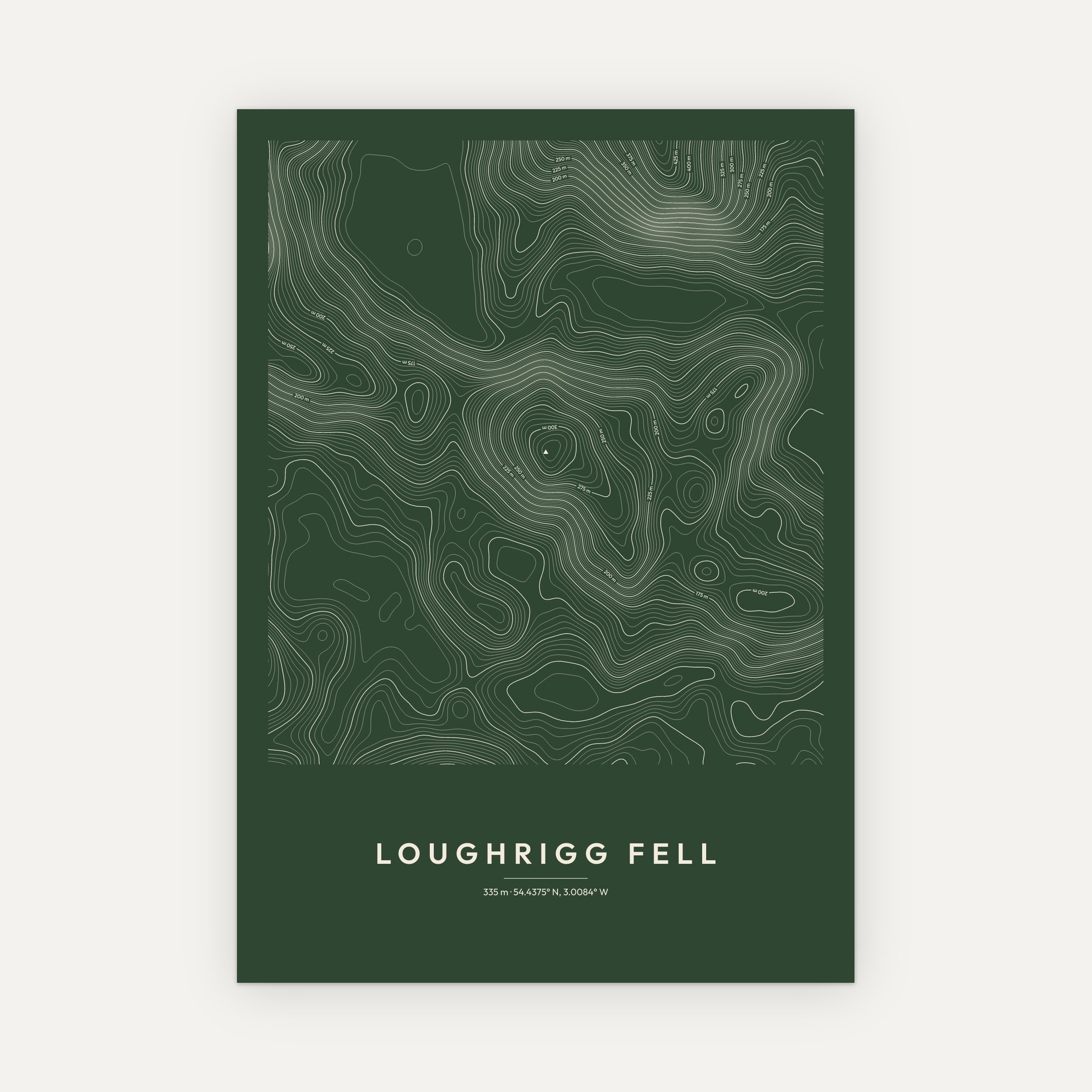 Loughrigg Fell Contour Map Print - Image 7