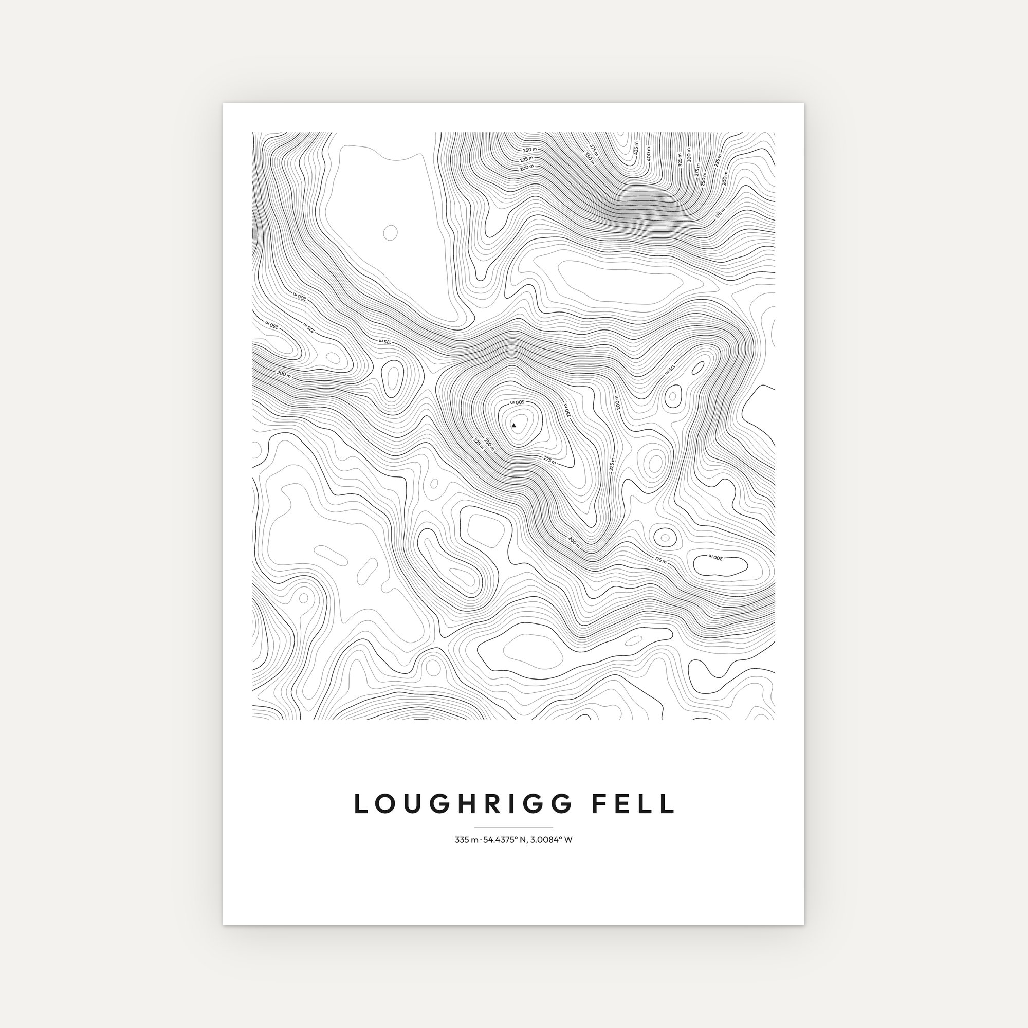 Loughrigg Fell Contour Map Print - Image 3
