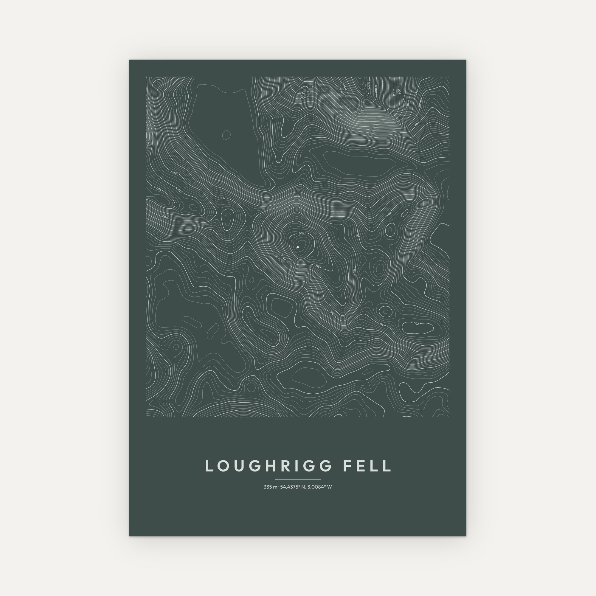 Loughrigg Fell Contour Map Print - Image 8
