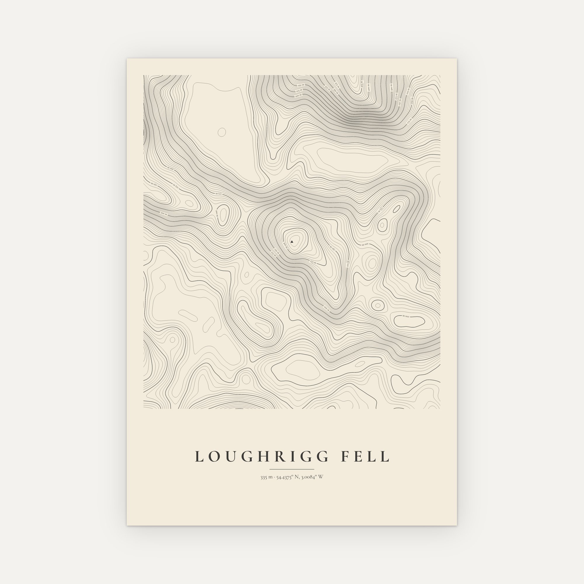 Loughrigg Fell Contour Map Print - Image 6