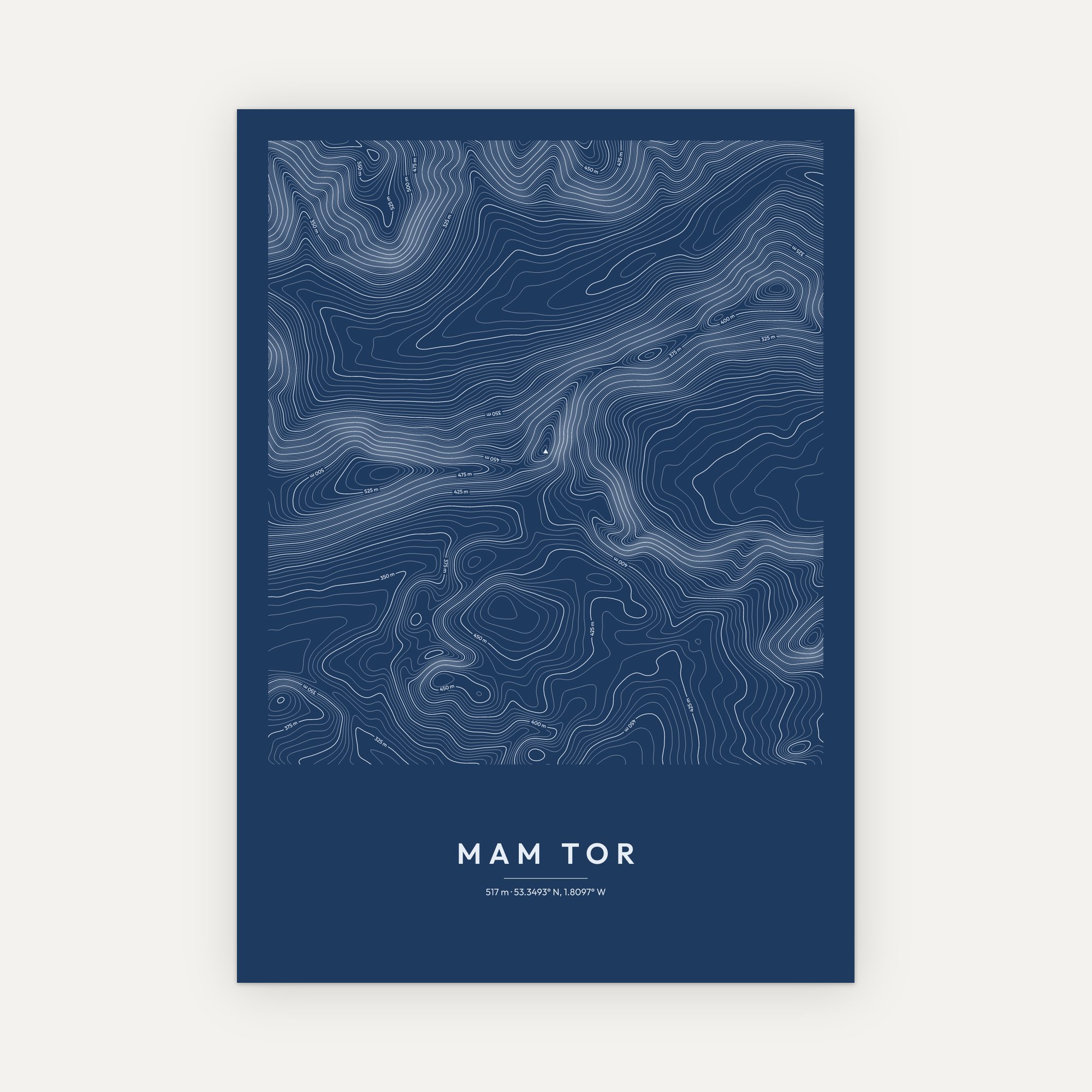 Mam Tor Contour Map Print - Image 5