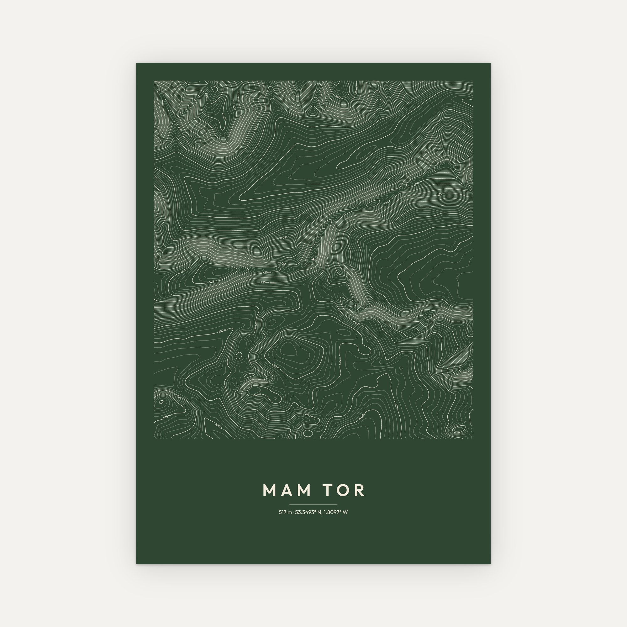 Mam Tor Contour Map Print - Image 7