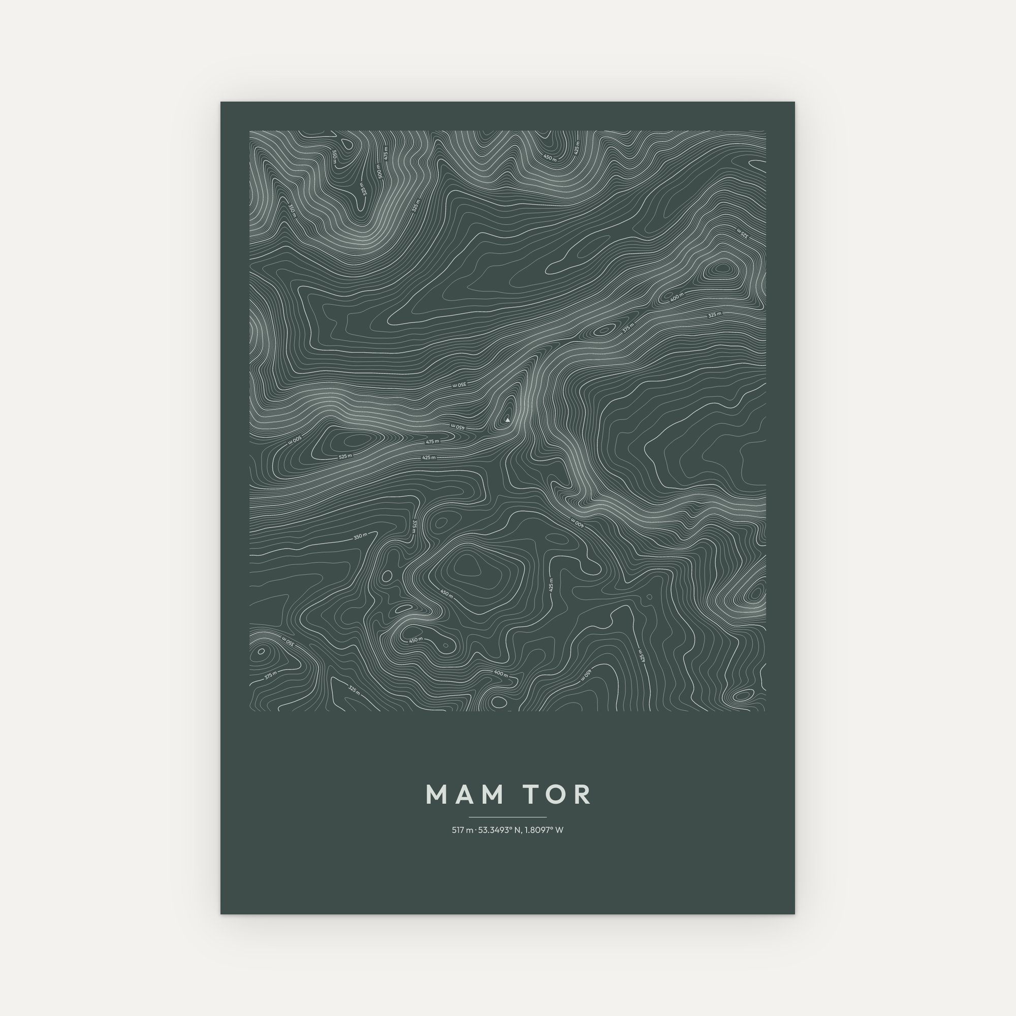 Mam Tor Contour Map Print - Image 8
