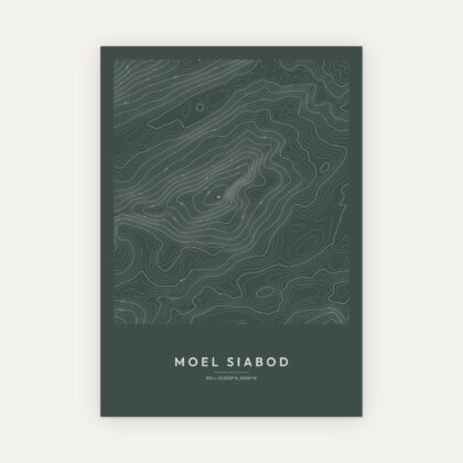 Moel Siabod contour map print, Slate style