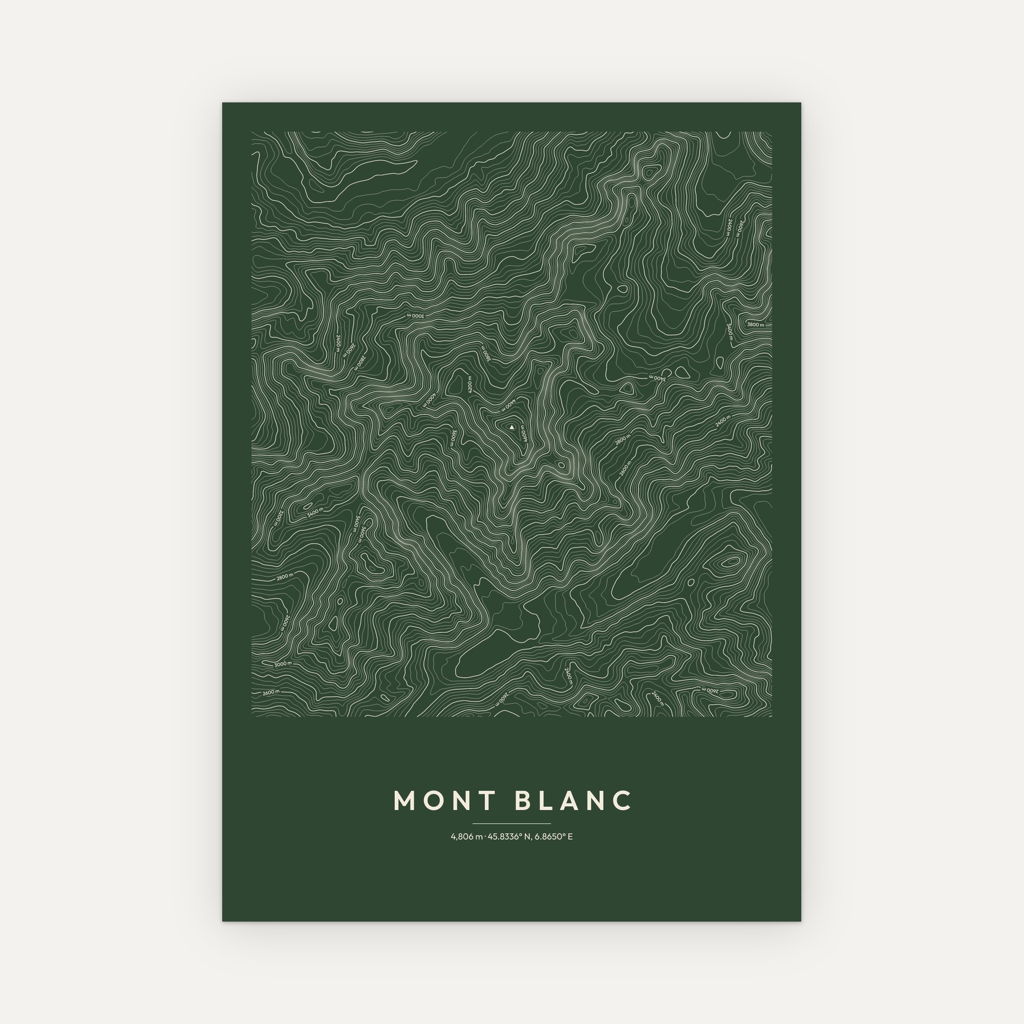 Mont Blanc Contour Map Print - Image 6