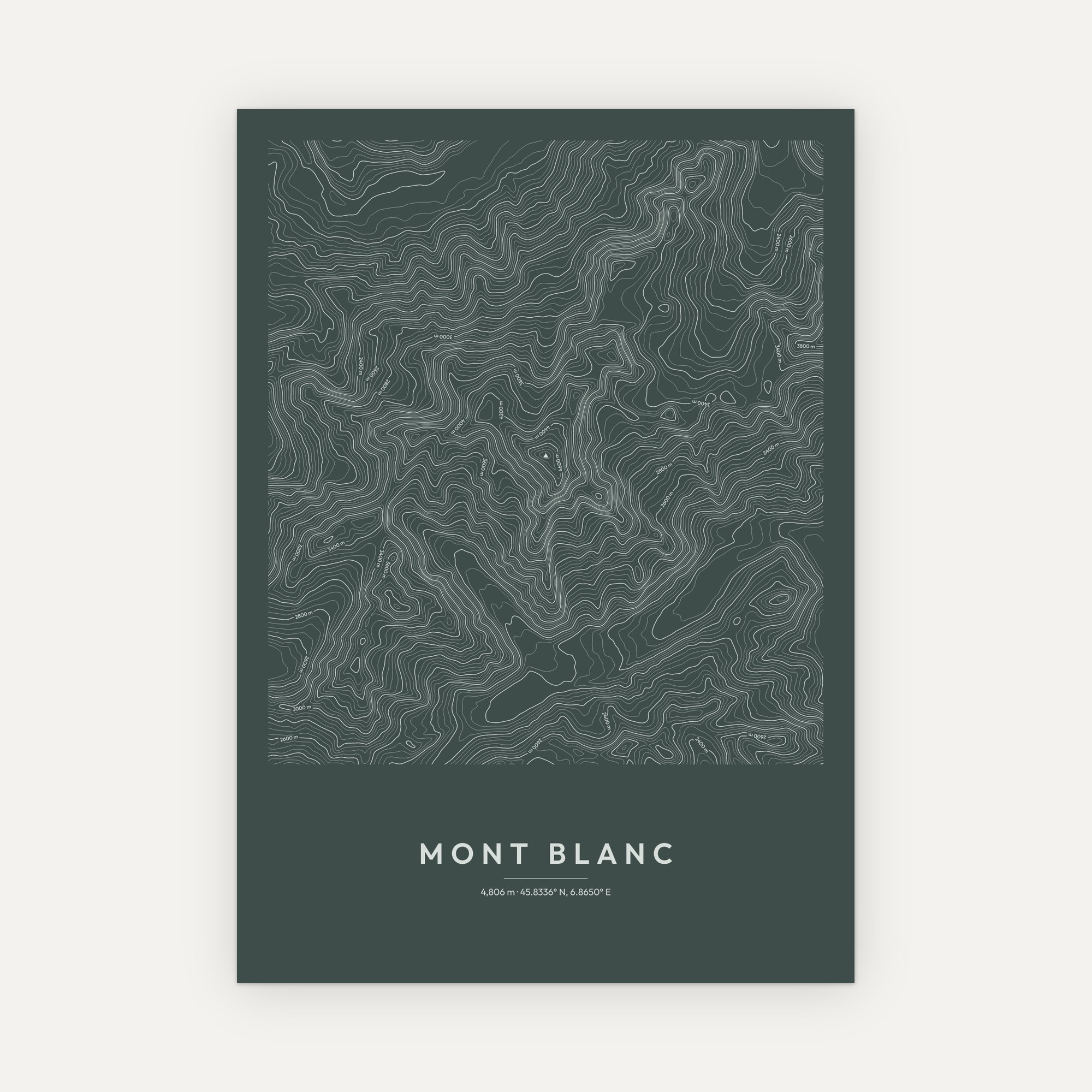 Mont Blanc Contour Map Print - Image 7