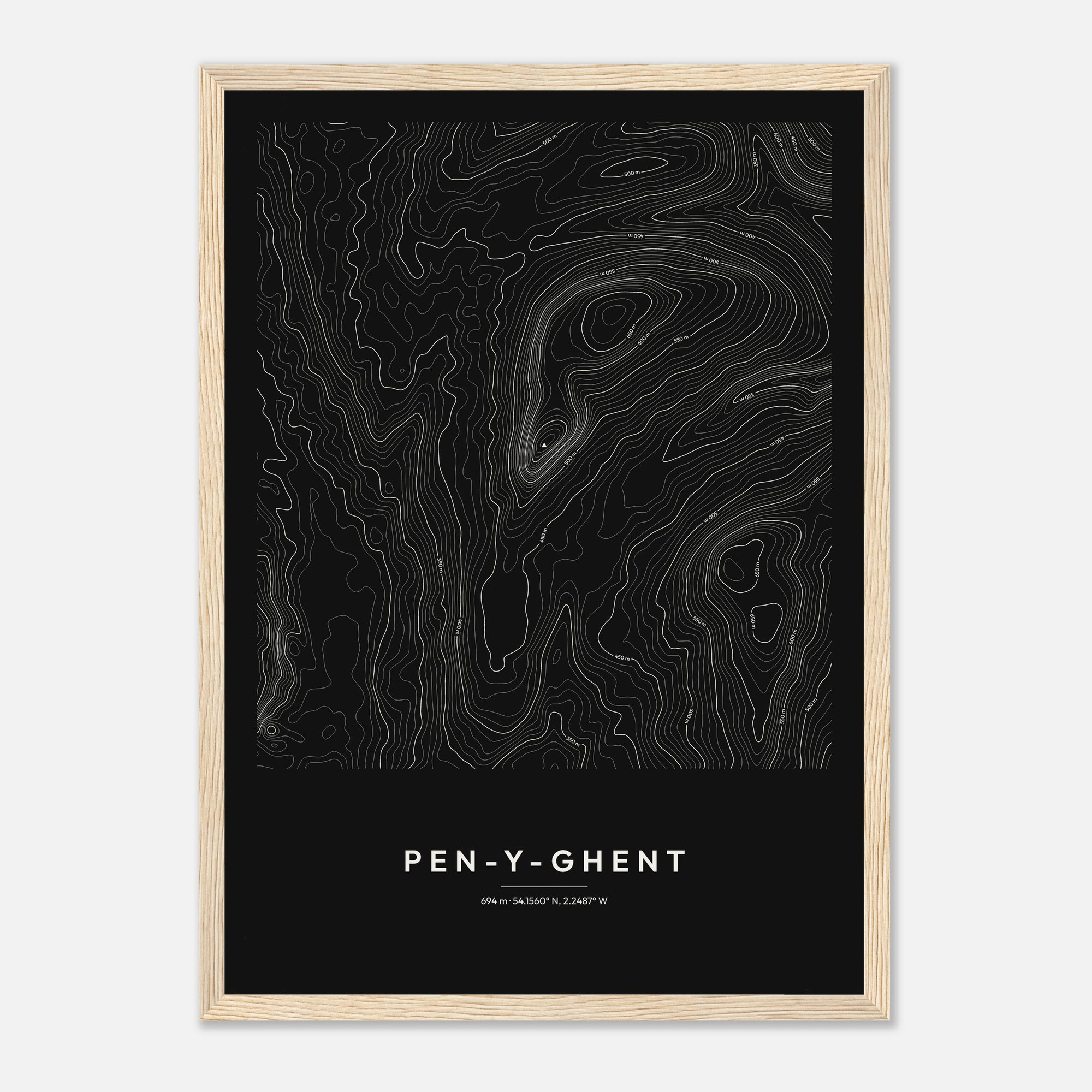 Pen-y-ghent Contour Map Print - Image 2