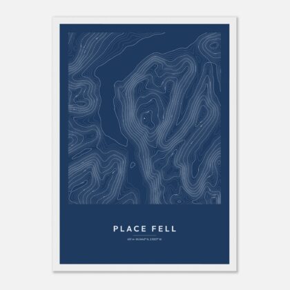 Place Fell contour map print, framed