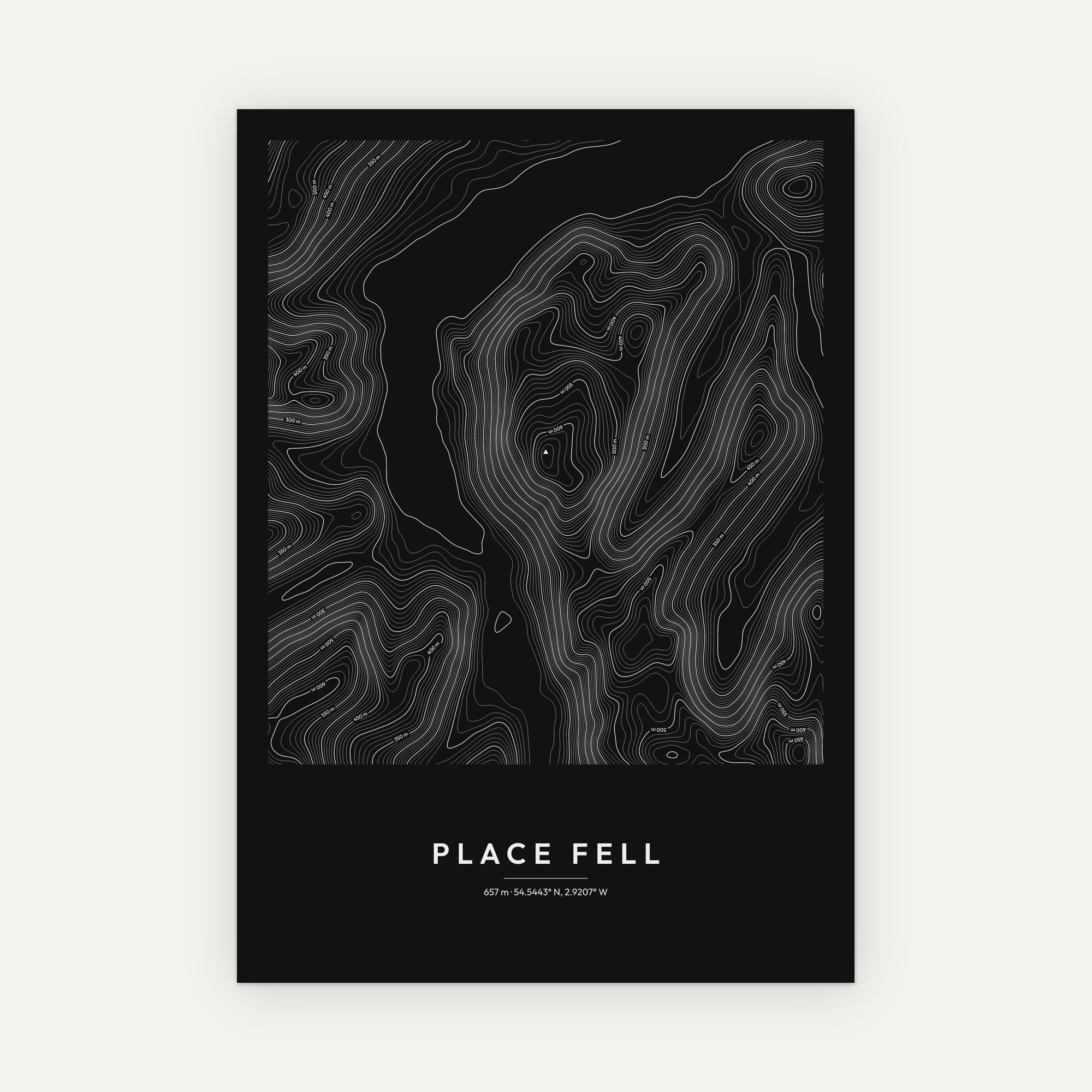 Place Fell Contour Map Print - Image 4