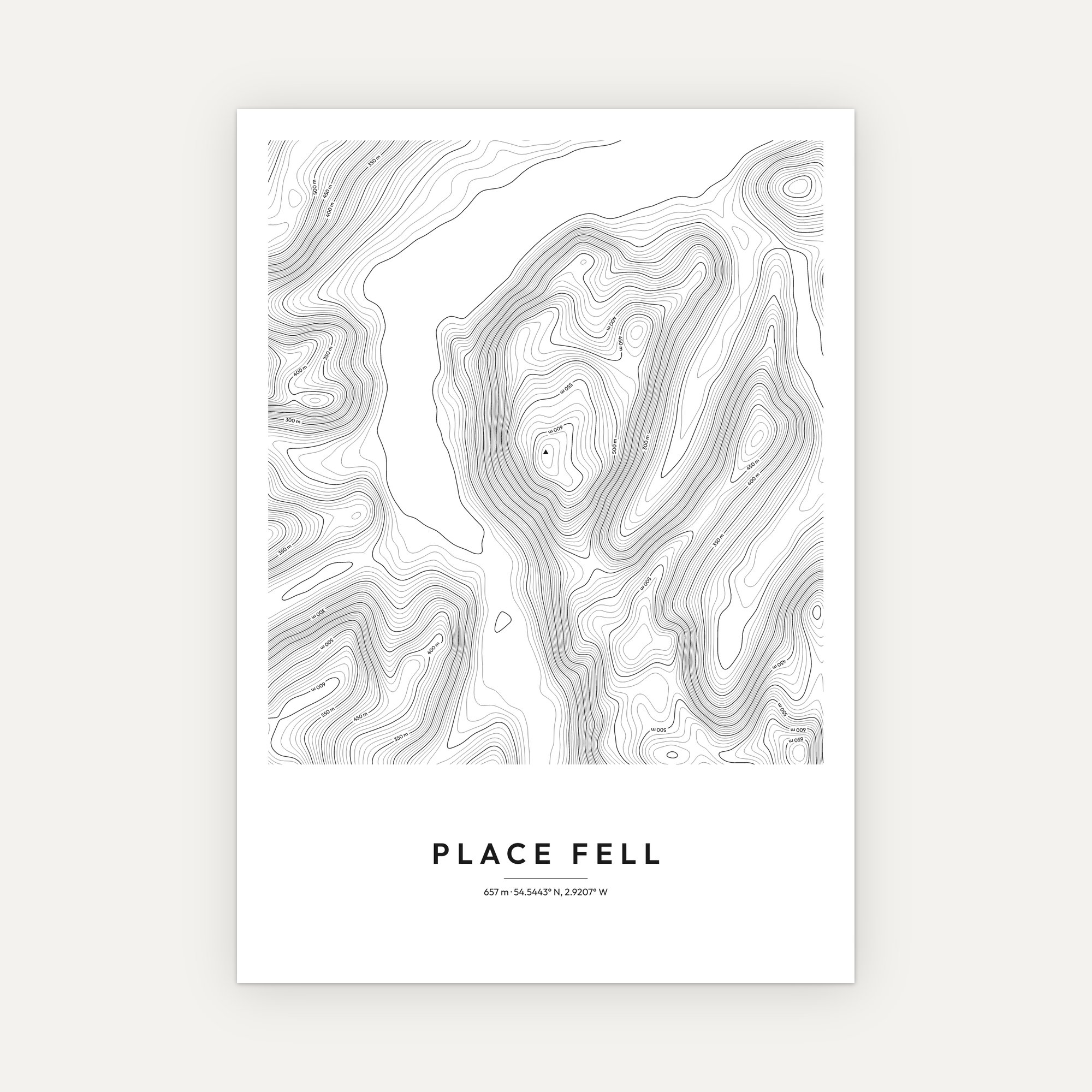 Place Fell Contour Map Print - Image 3