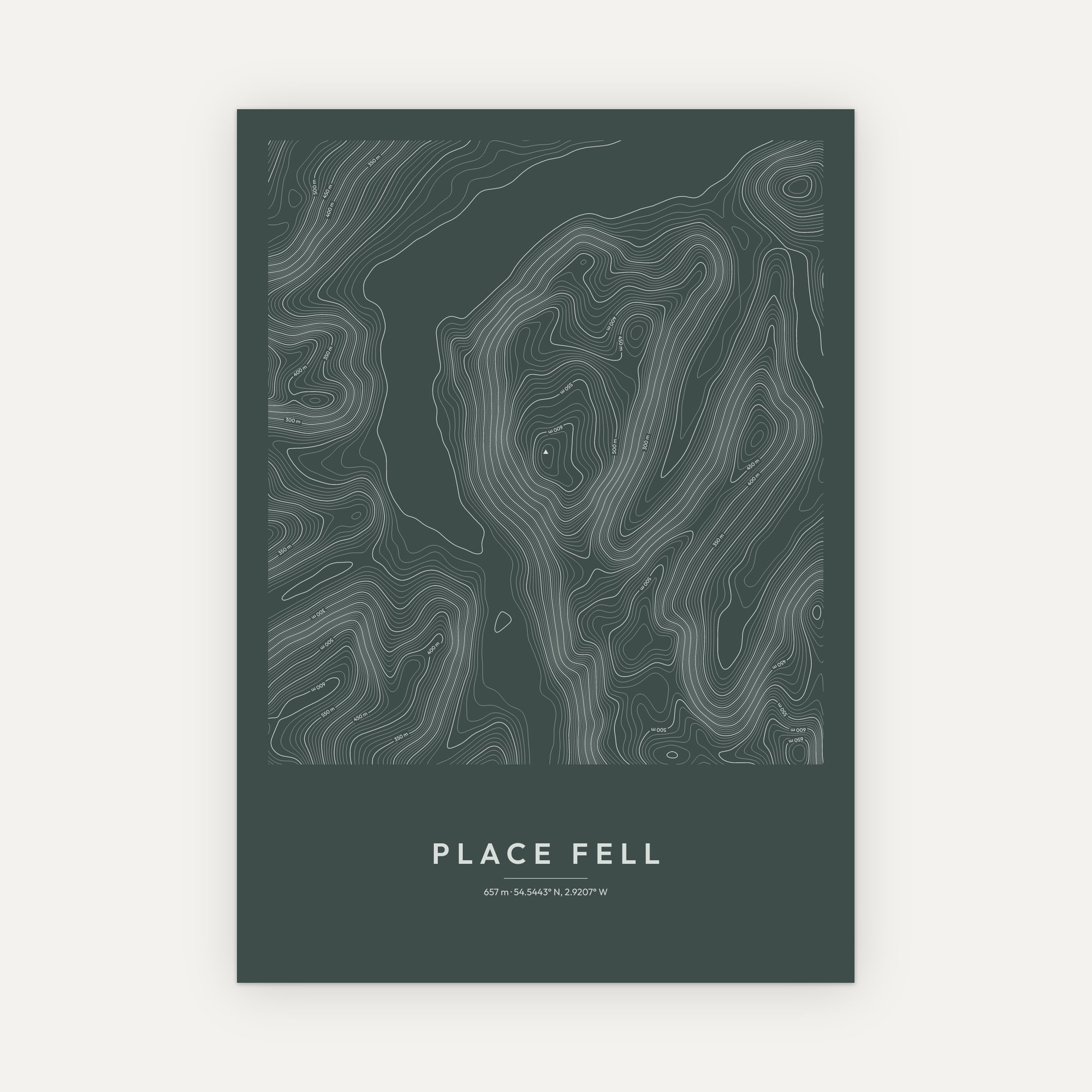 Place Fell Contour Map Print - Image 8