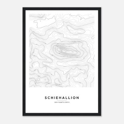 Schiehallion contour map print, framed