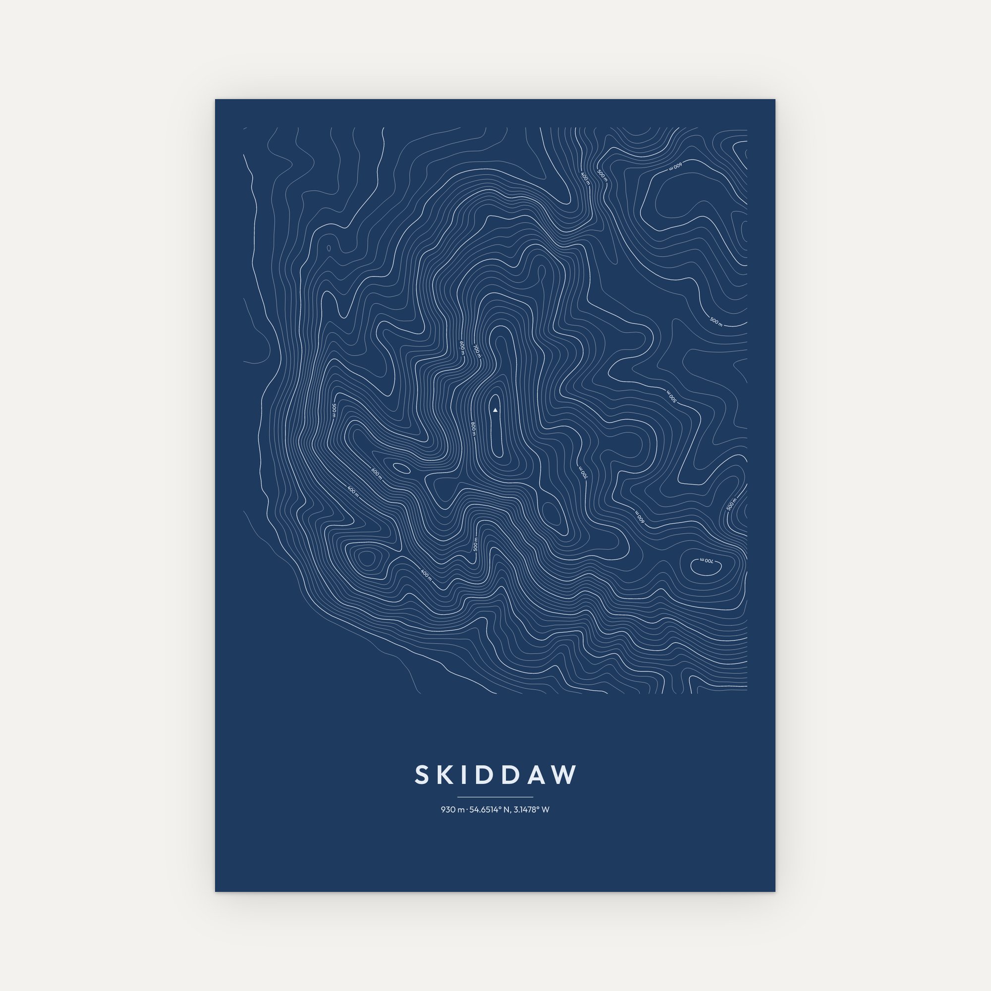 Skiddaw Contour Map Print - Image 5