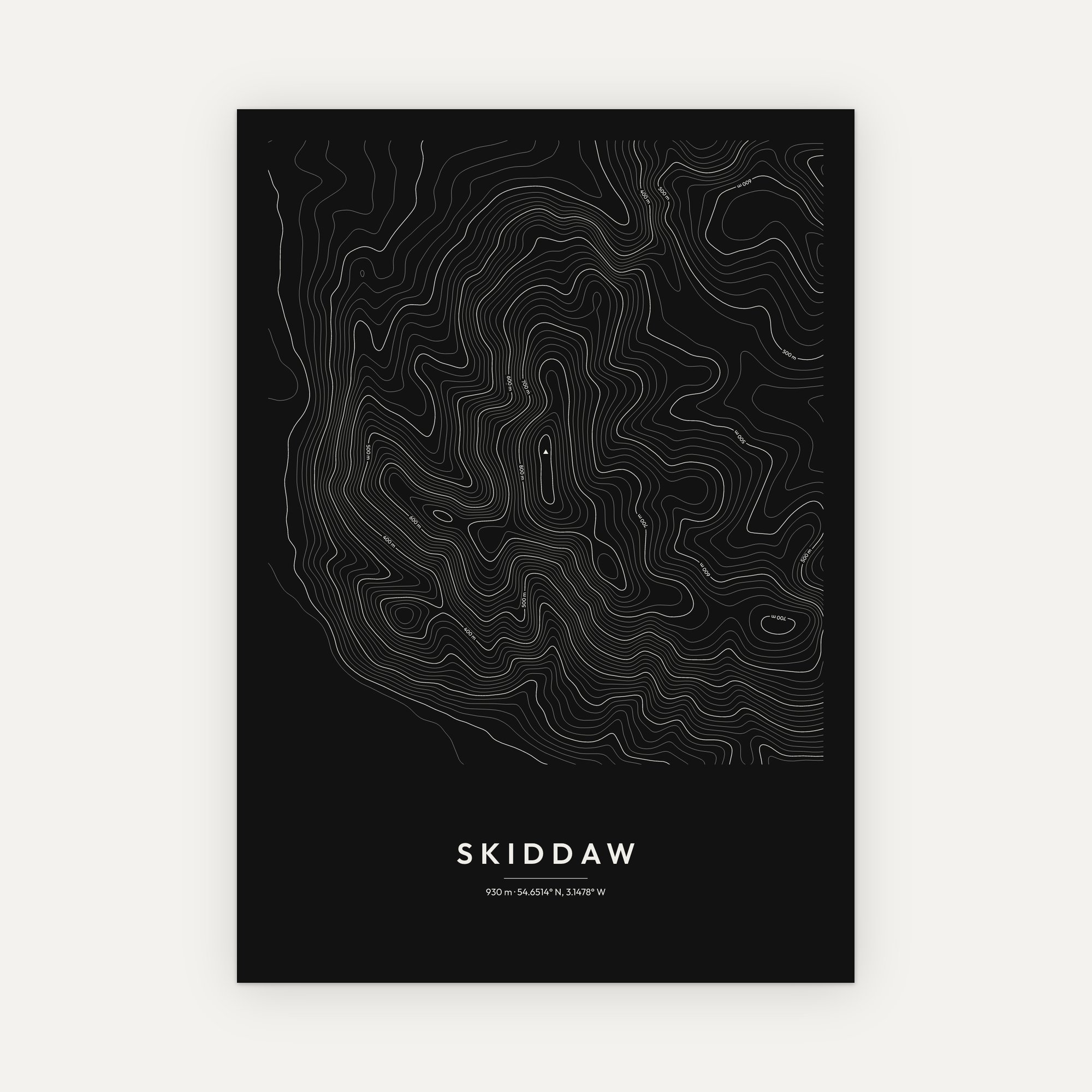 Skiddaw Contour Map Print - Image 4
