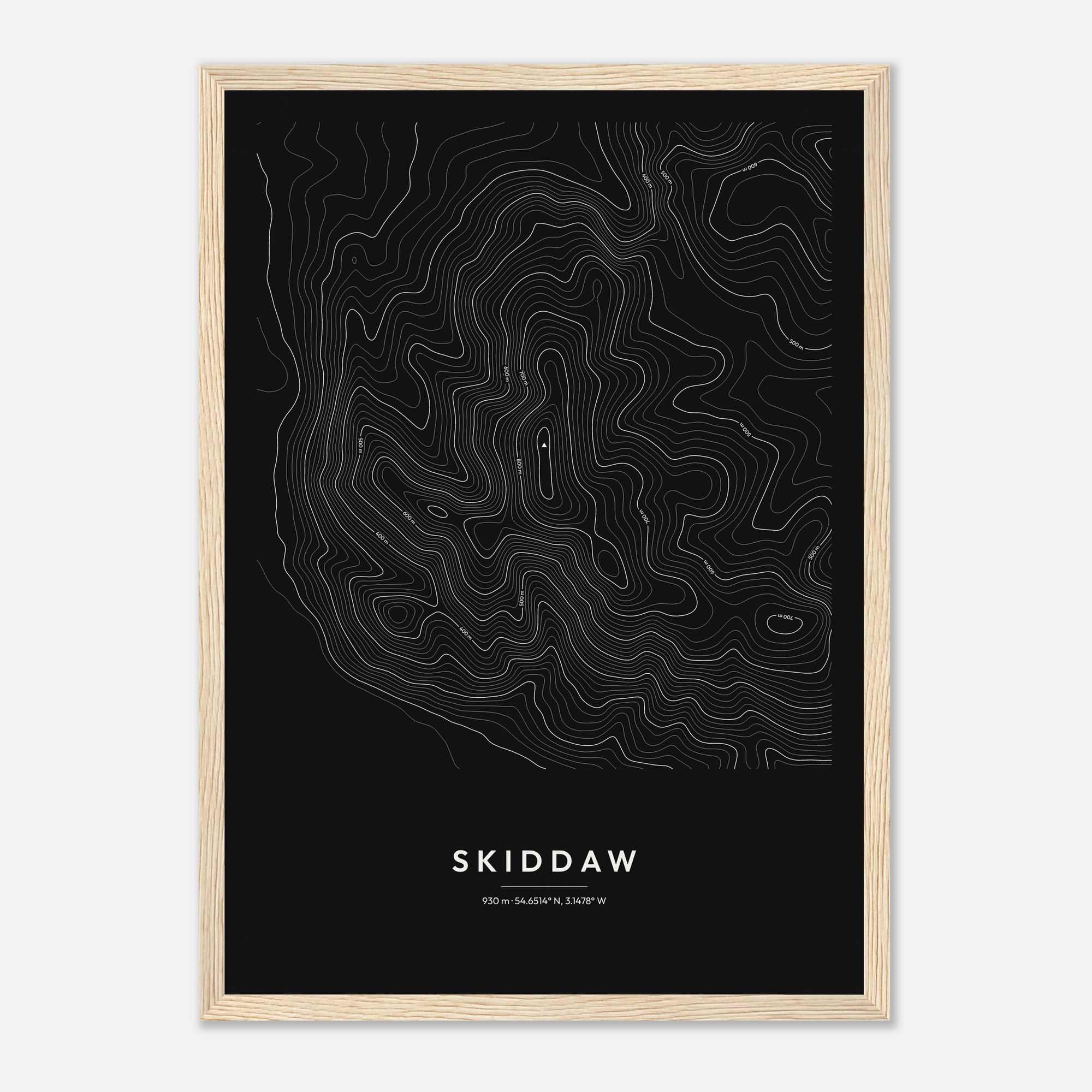 Skiddaw Contour Map Print - Image 2