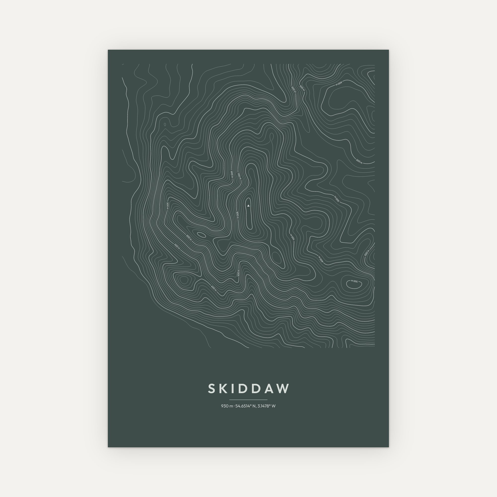 Skiddaw Contour Map Print - Image 8