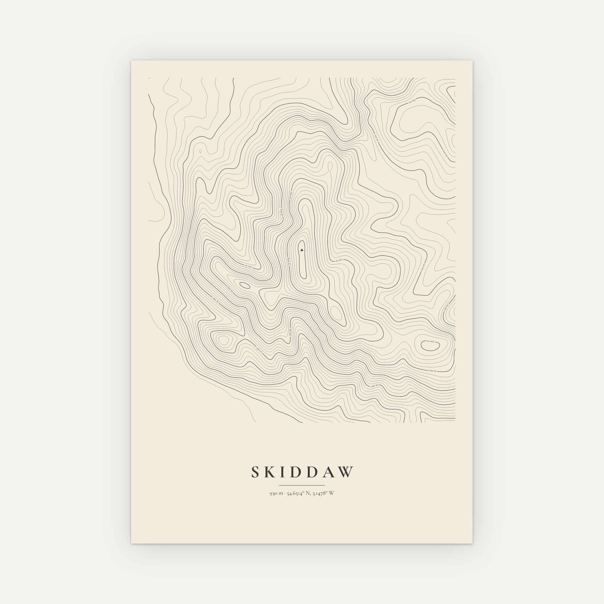 Skiddaw Contour Map Print - Image 6