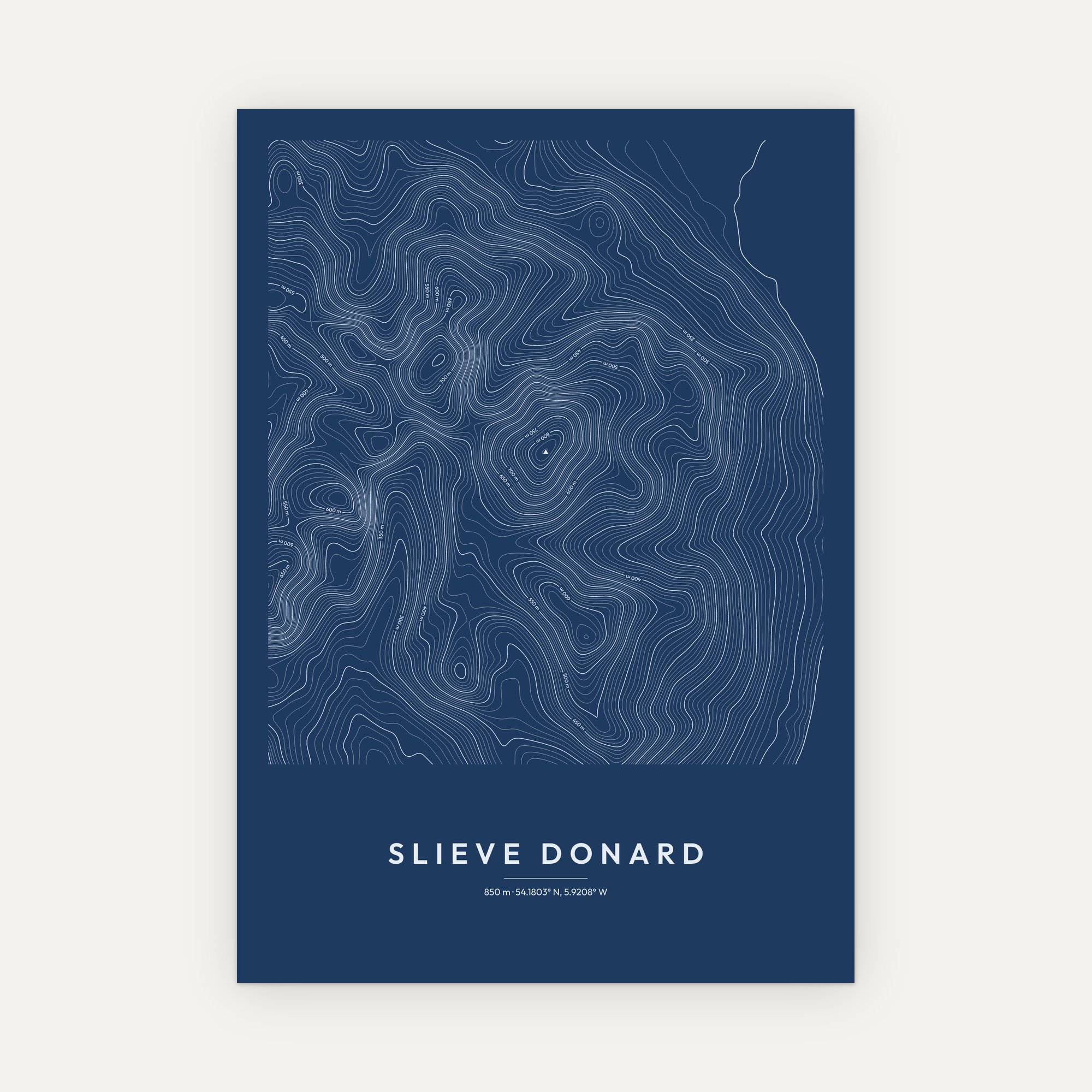 Slieve Donard Contour Map Print - Image 5