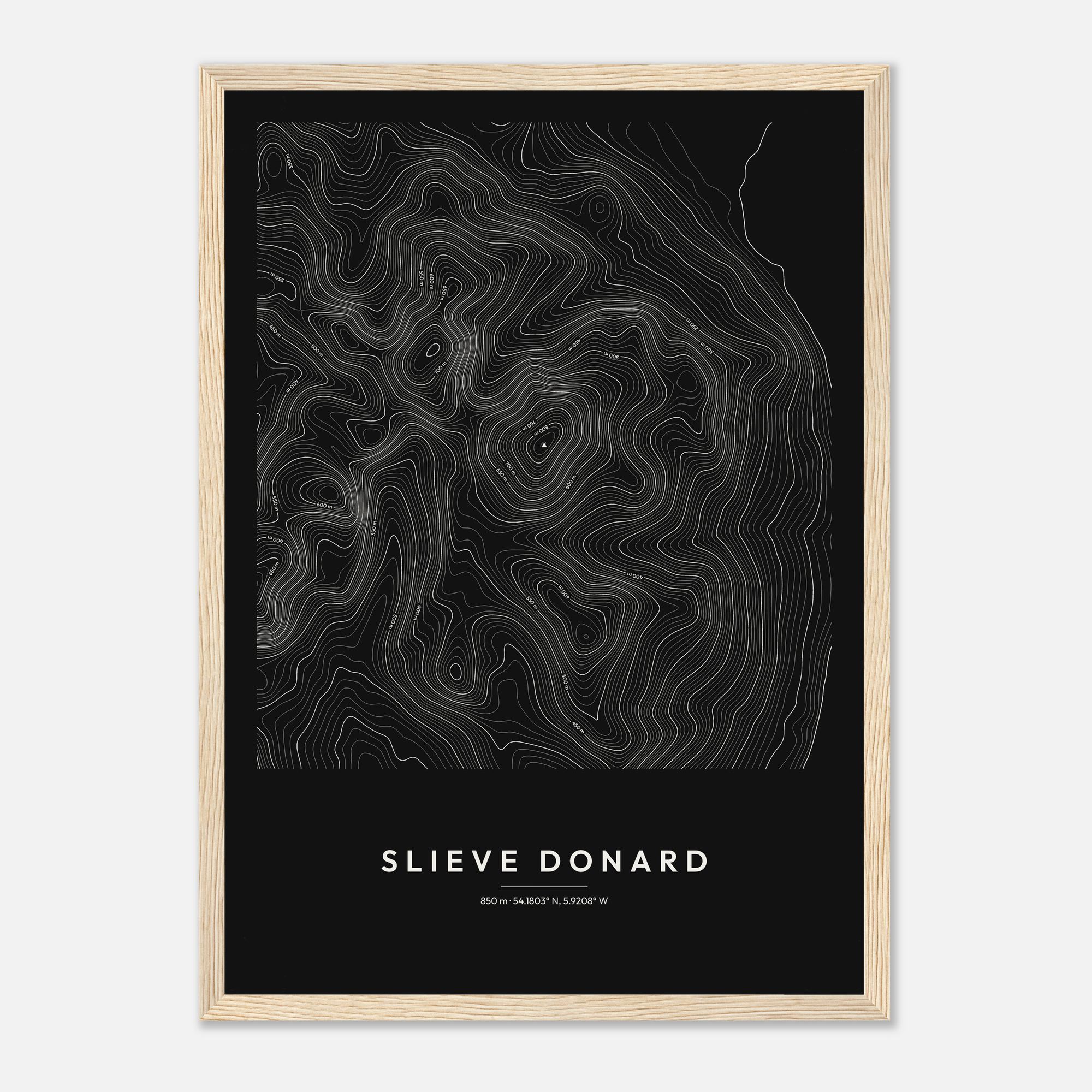 Slieve Donard Contour Map Print - Image 2