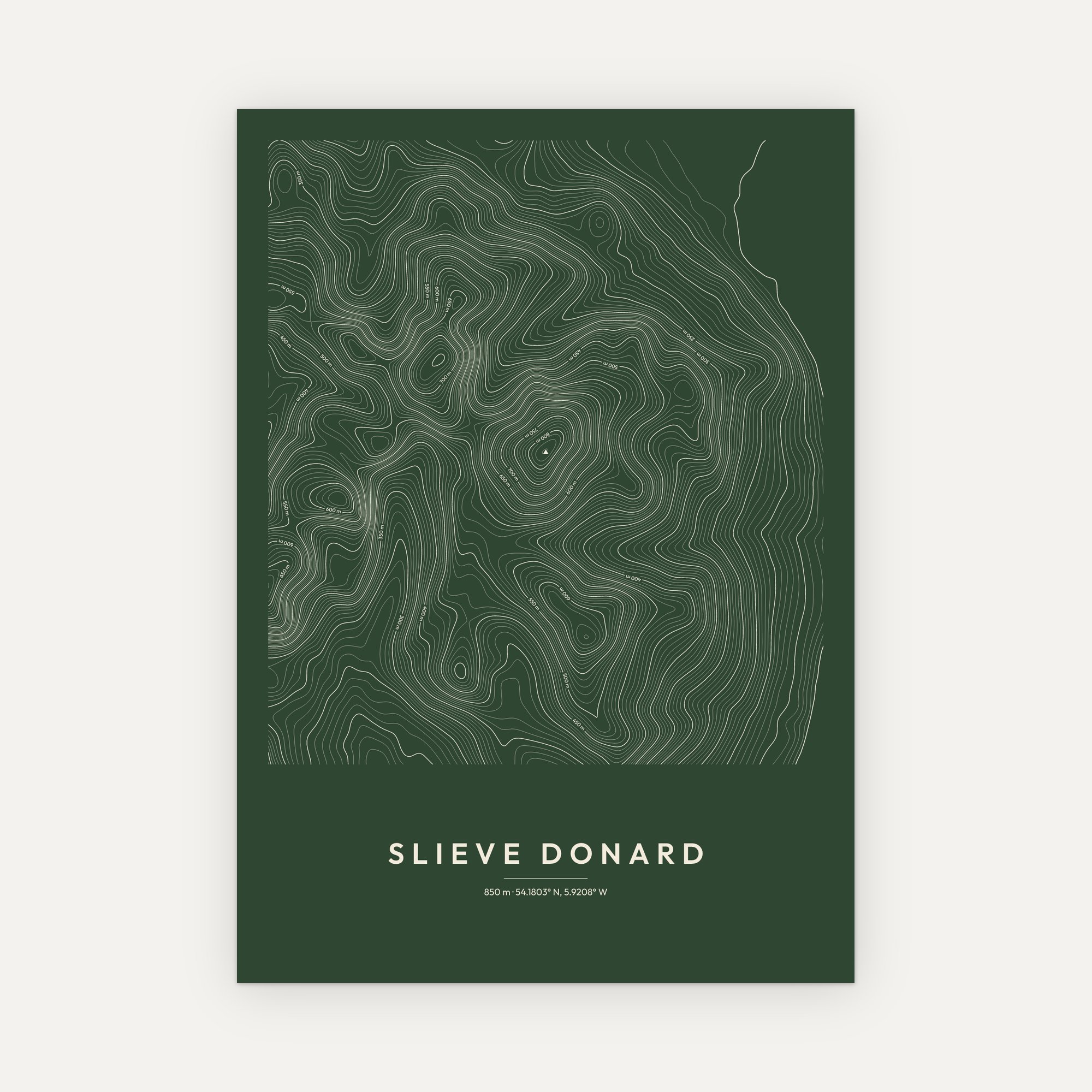 Slieve Donard Contour Map Print - Image 7