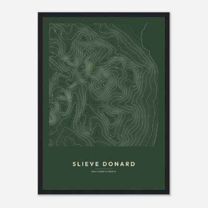 Slieve Donard contour map print, framed