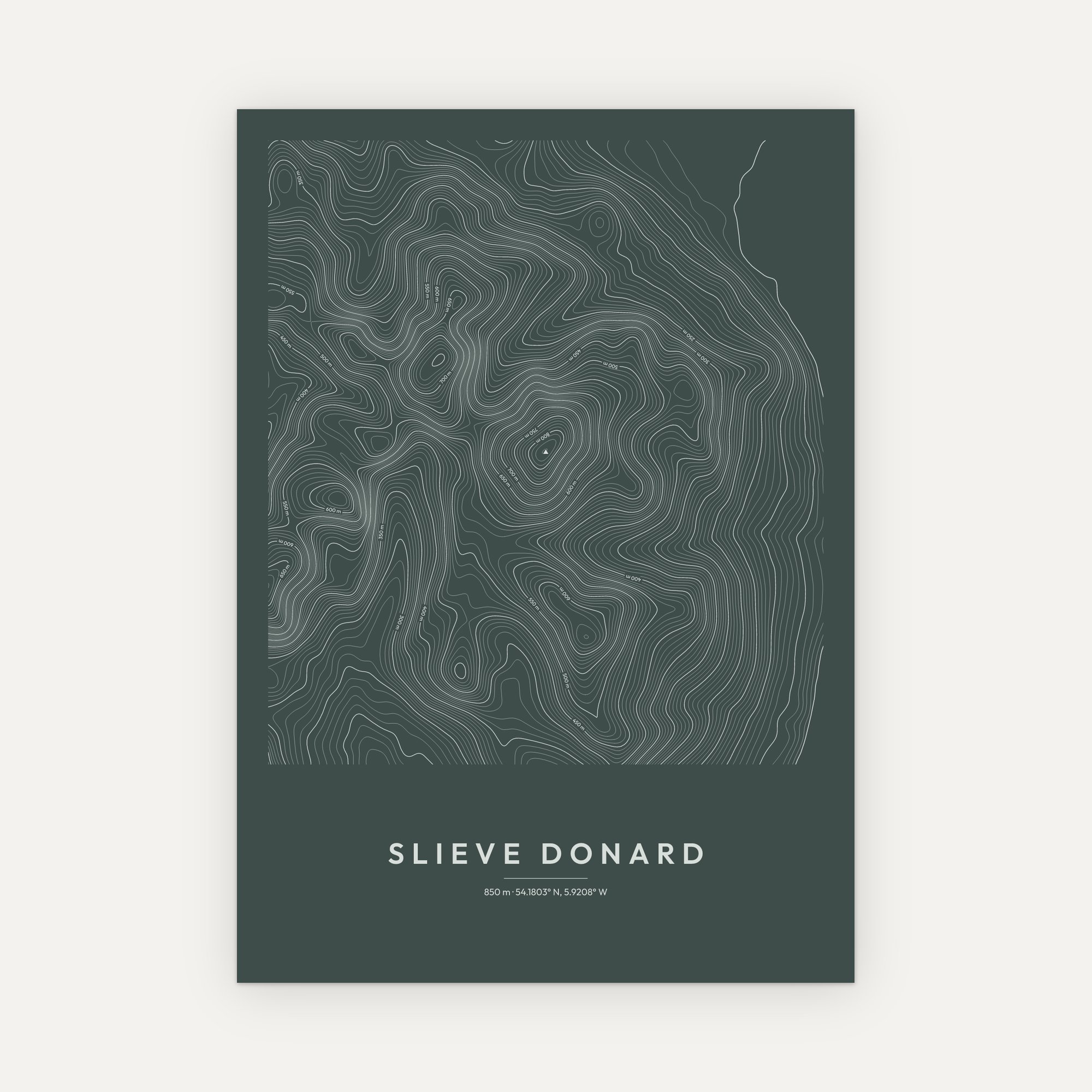 Slieve Donard Contour Map Print - Image 8