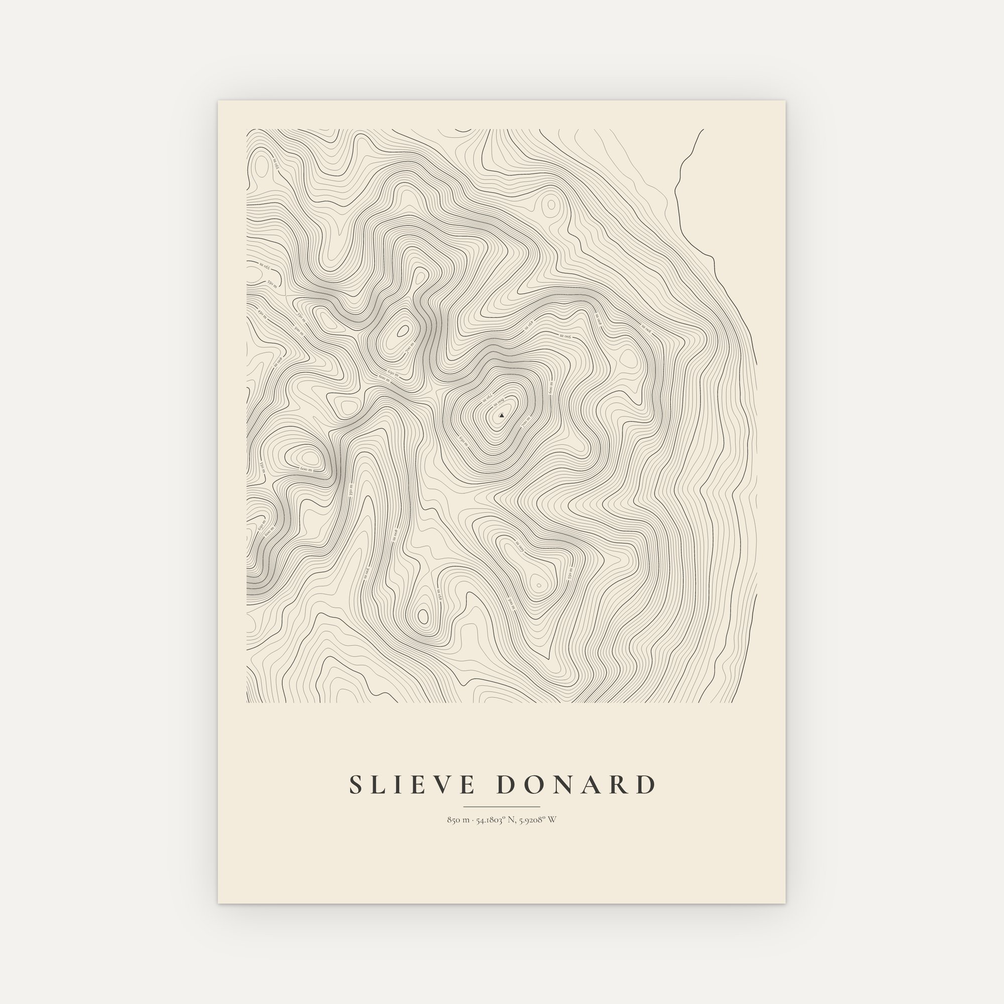 Slieve Donard Contour Map Print - Image 6