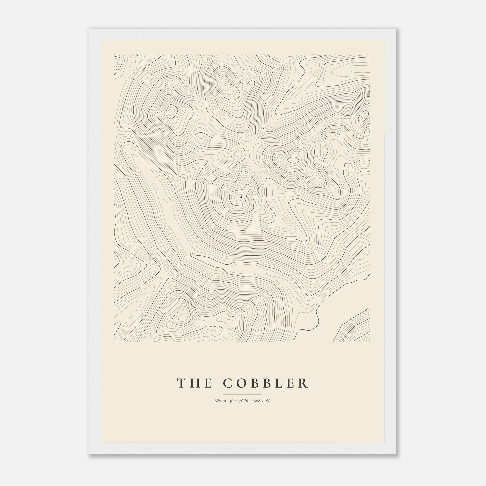 The Cobbler contour map print, framed