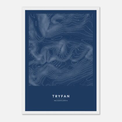 Tryfan contour map print, framed