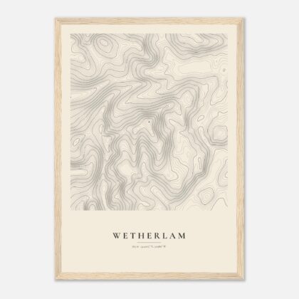 Wetherlam contour map print, framed