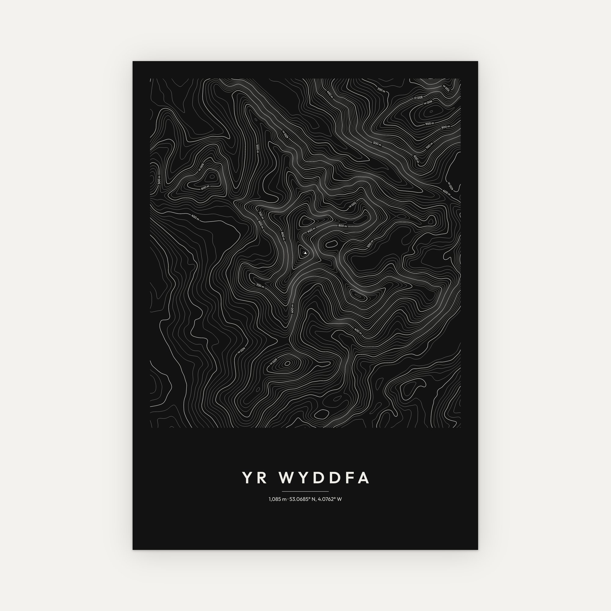 Yr Wyddfa Contour Map Print - Image 4