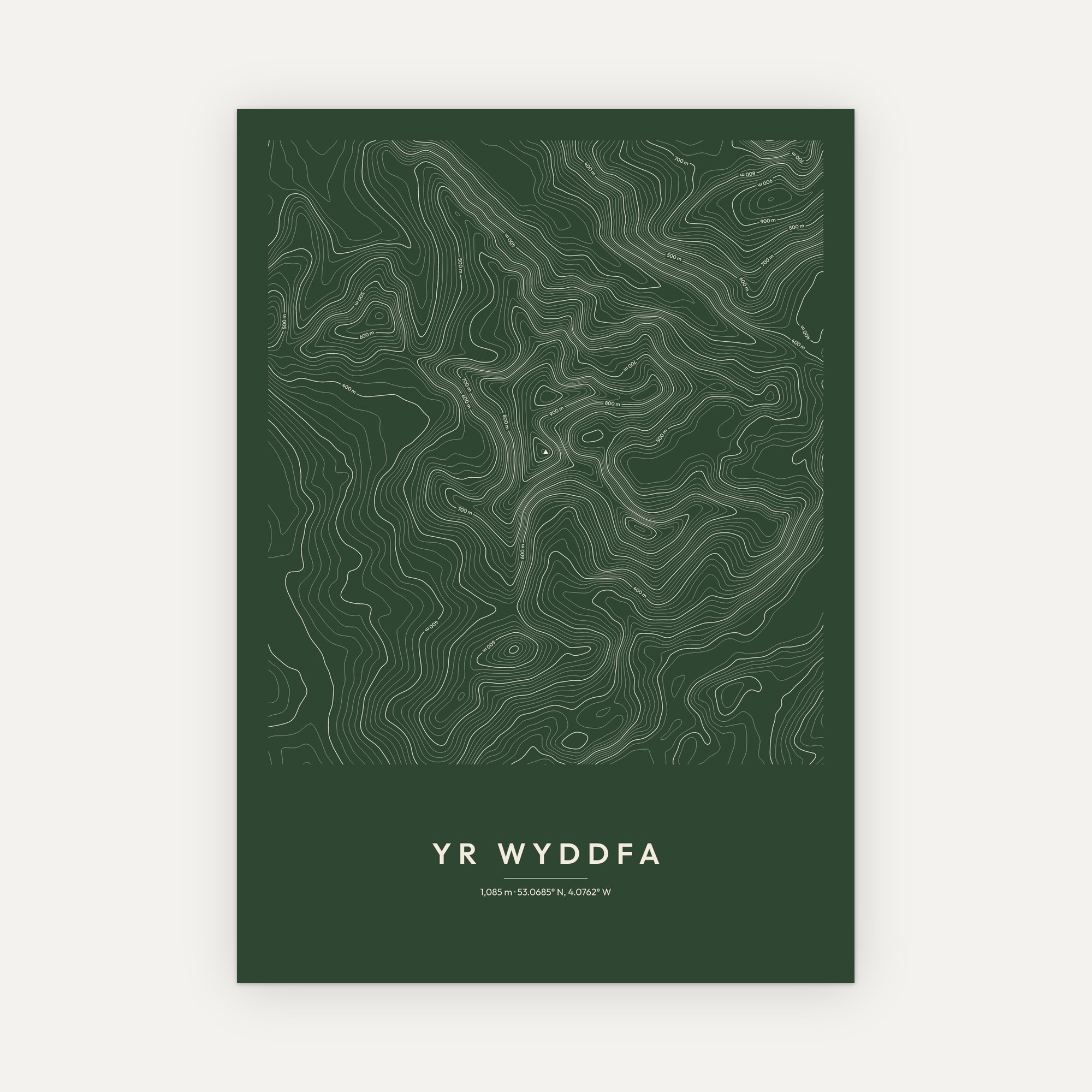 Yr Wyddfa Contour Map Print - Image 7