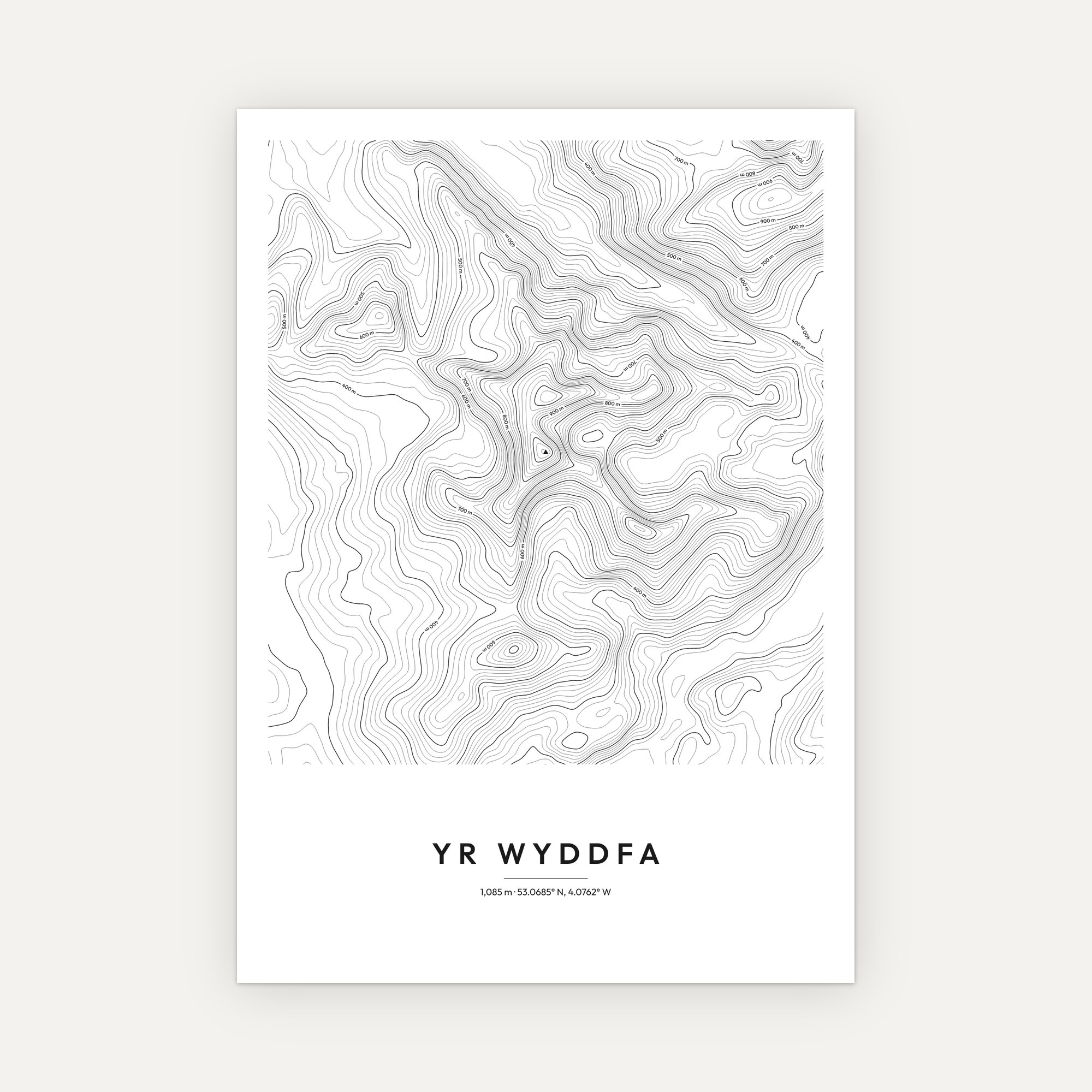 Yr Wyddfa Contour Map Print - Image 3