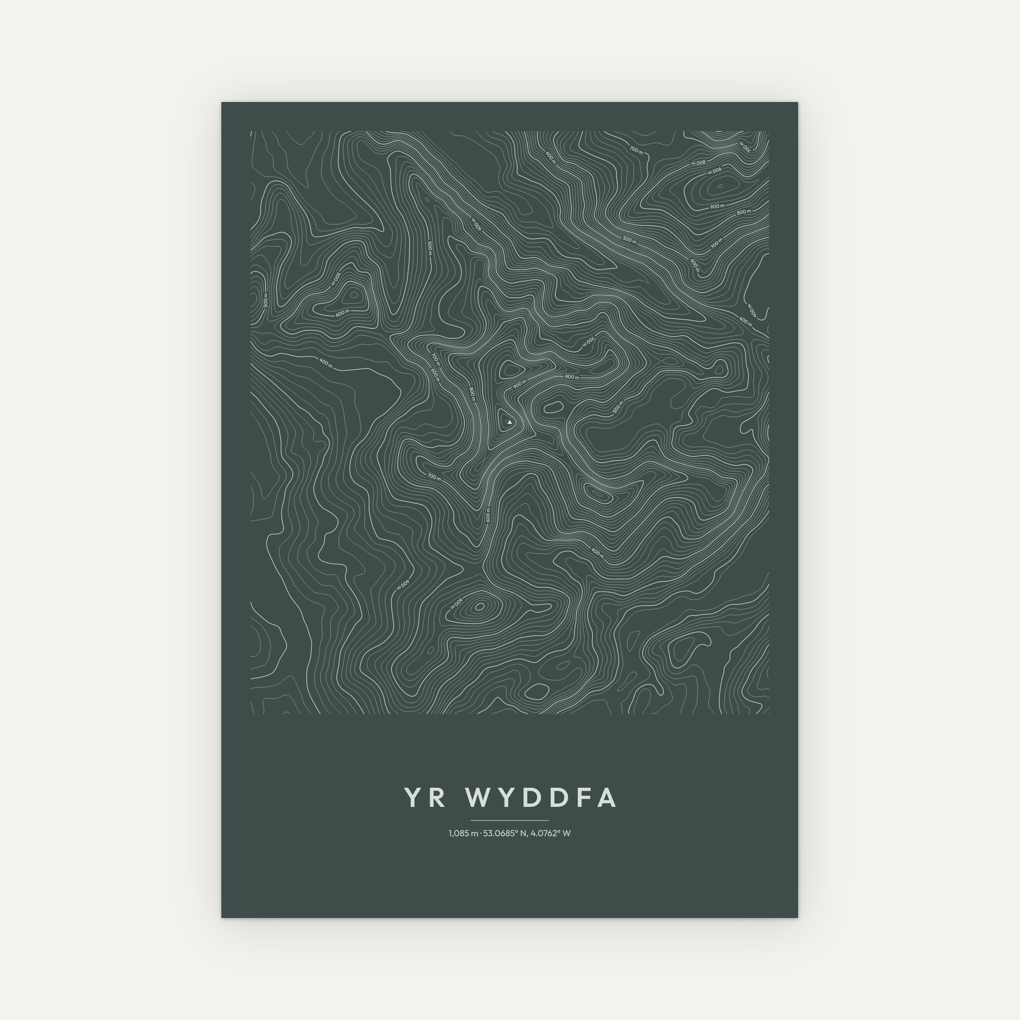 Yr Wyddfa Contour Map Print - Image 8