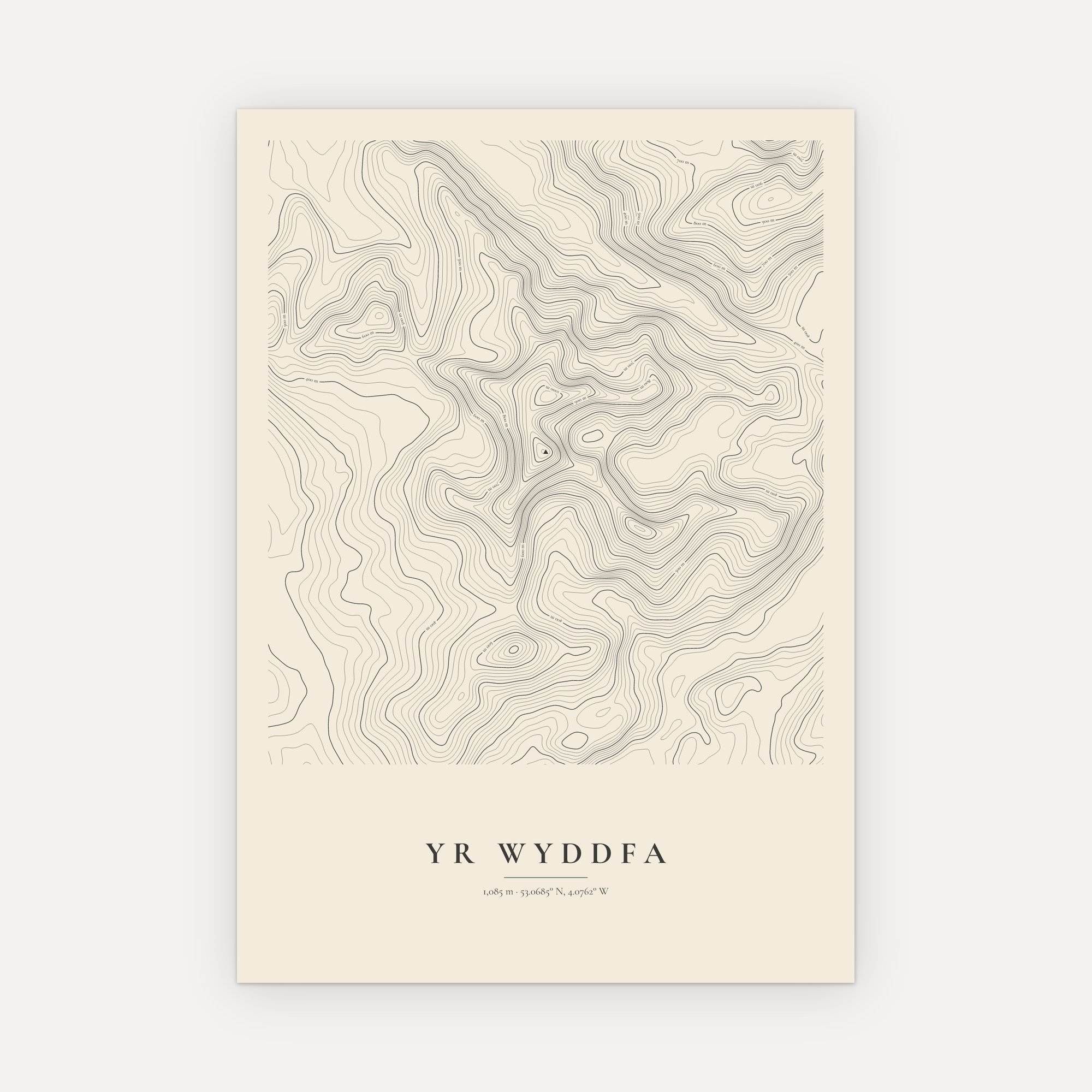 Yr Wyddfa Contour Map Print - Image 6